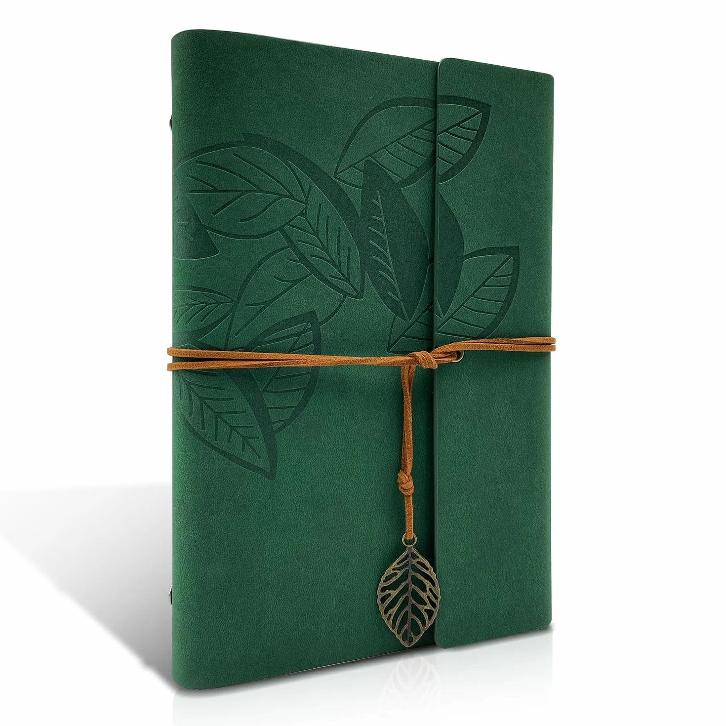 Taccuino Diario in PU Pelle Vintage Ricaricabile A5 Verde con Carta Kraft