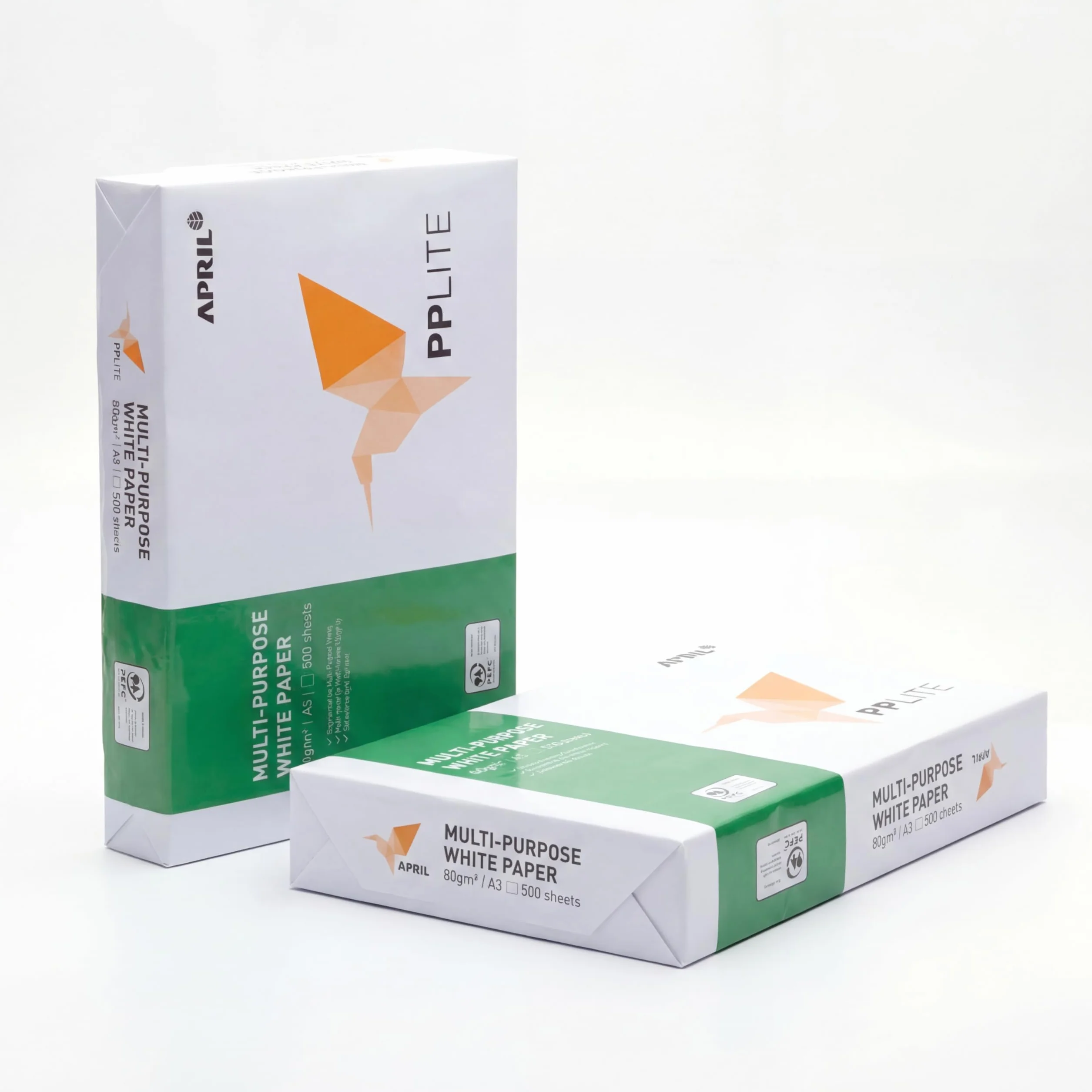 APRIL PP Lite Carta A3 80gr - 1.000 Fogli (2 Risme) - Risma Carta A3 Bianca
