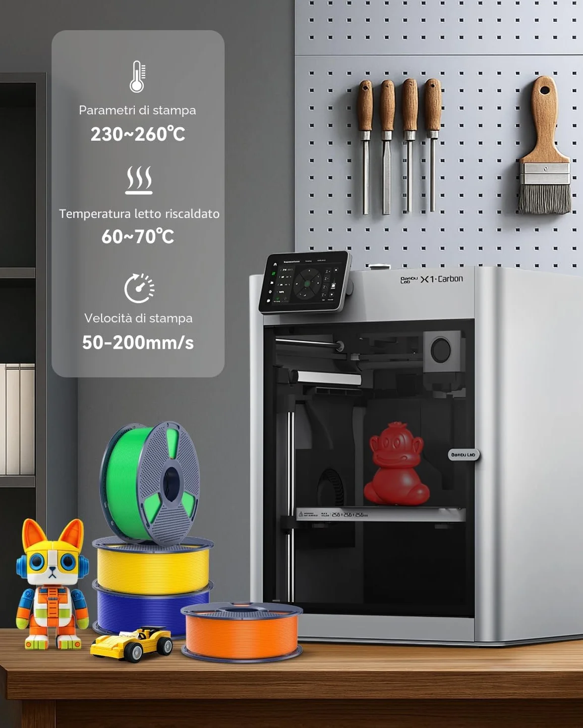 SUNLU PETG Filamento 1,75 mm 1 kg Bobina Nero per Stampante 3D