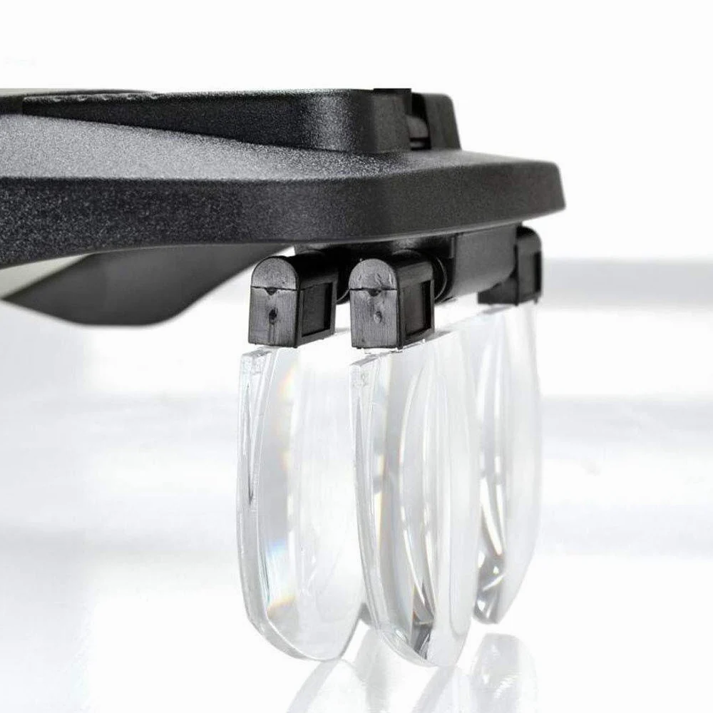Lenti di ingrandimento, Lenti di ingrandimento per Hobby educativi, Lenti di ingrandimento ad Alta Potenza per Occhiali da Vista, montate sulla Testa con luci a LED 5X HD