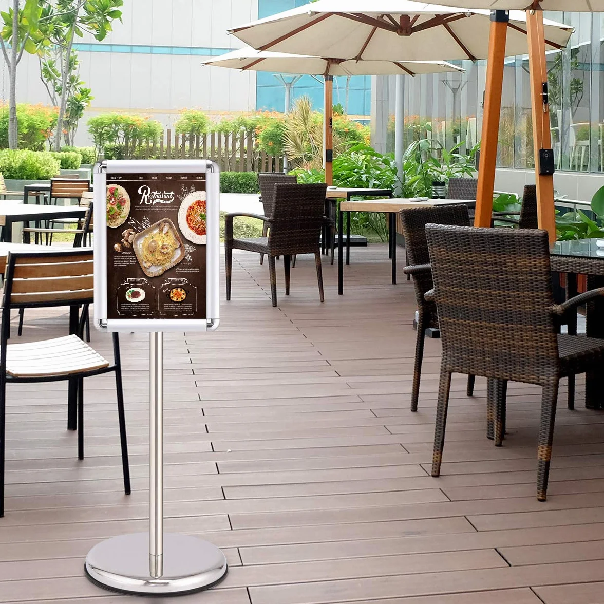COSTWAY A4 A3 Supporto Poster Espositore da Pavimento in Metallo Girevole Regolabile in Altezza