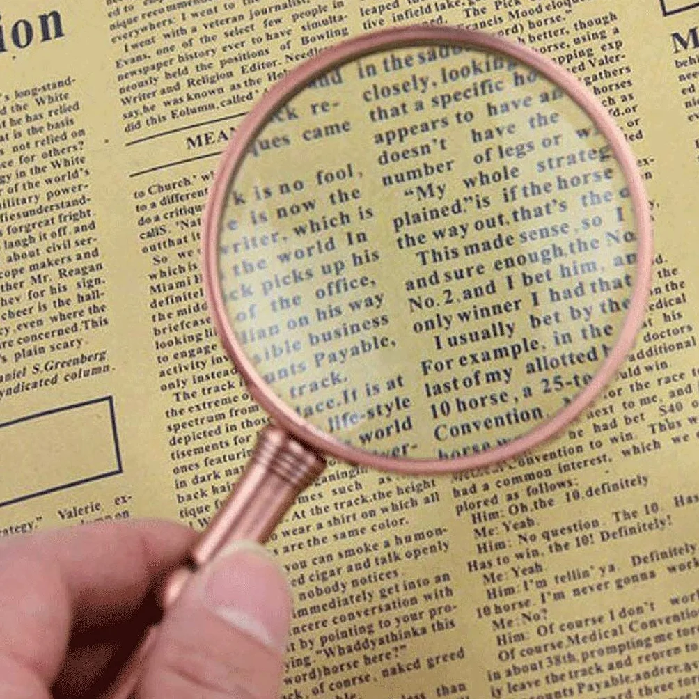 Lente d'Ingrandimento Manuale in Bronzo Lente Speciale per Anziani ad Alta Definizione Lettura per Anziani Espansione di giornali Portatile