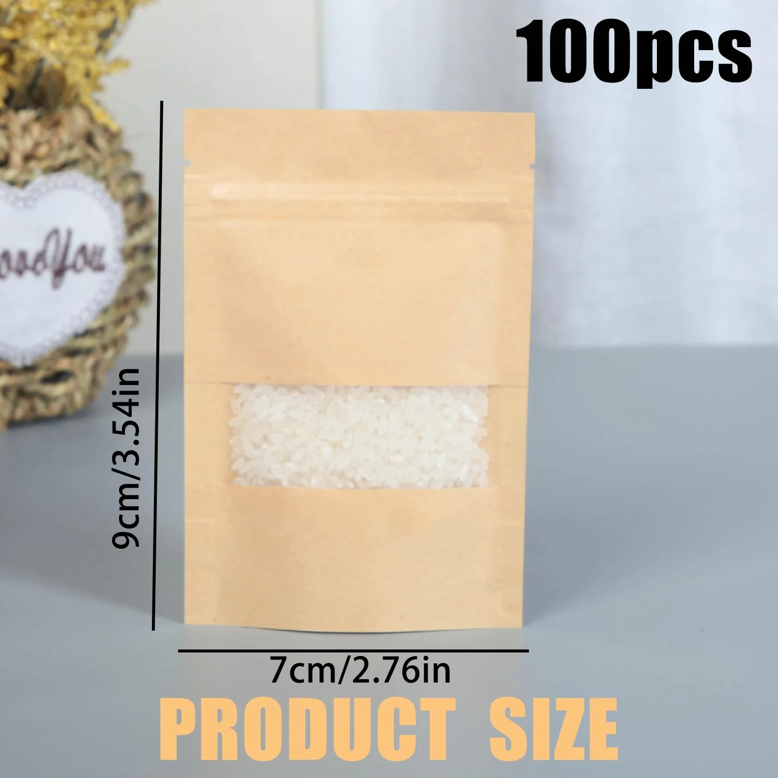 Buste Piccole Marroni 7x9cm con Finestra Trasparente per Monete - 100 Pezzi
