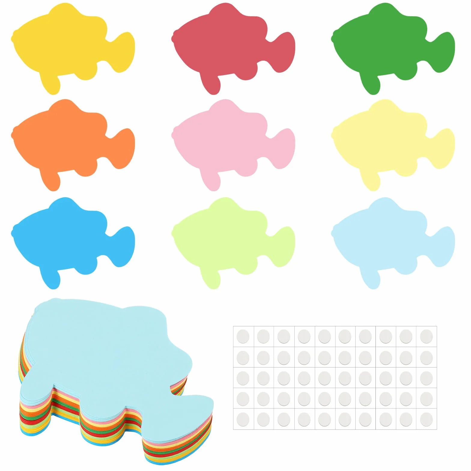 PATIKIL Ritagli di Pesci 45Pz Pesci di Carta Colorati per Decorazioni Classe Progetto Fai da Te