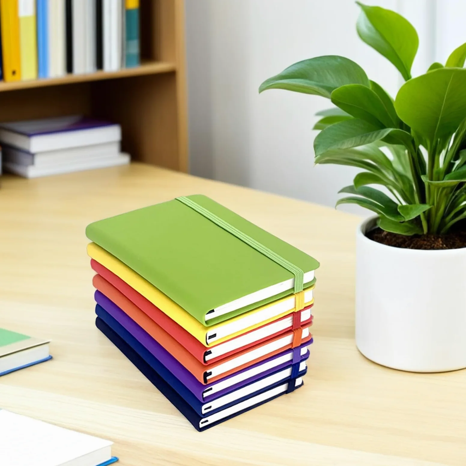 Set di 7 Piccoli Quaderni A6 con Copertina in Pu, Righe Medie, Cinturino Elastico per Organizzazione Efficiente e Uso Scolastico per Studenti Sempre in Movimento