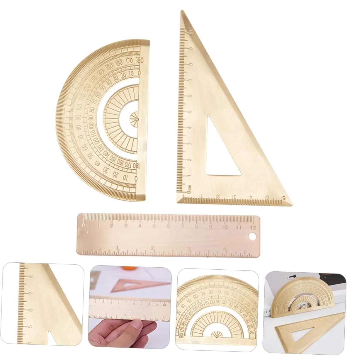 EXCEART 3sets Righelli Triangolari Kit Di Strumenti Geometrici Con Triangolo Righello e Goniometro Per Architettura e Disegno Tecnico Facile Da Trasportare