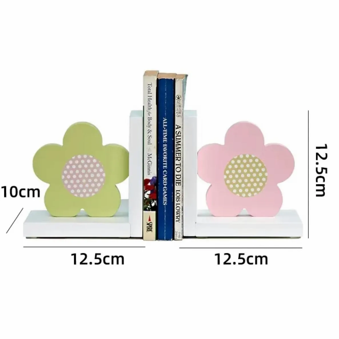 Reggi Libri, Fermalibri Reggilibri Moderni Con Fiori Pastorali Fermalibri In Legno Regalo Supporti Per Libri Antiscivolo Per La Casa Ufficio Casa Scrivania(B)