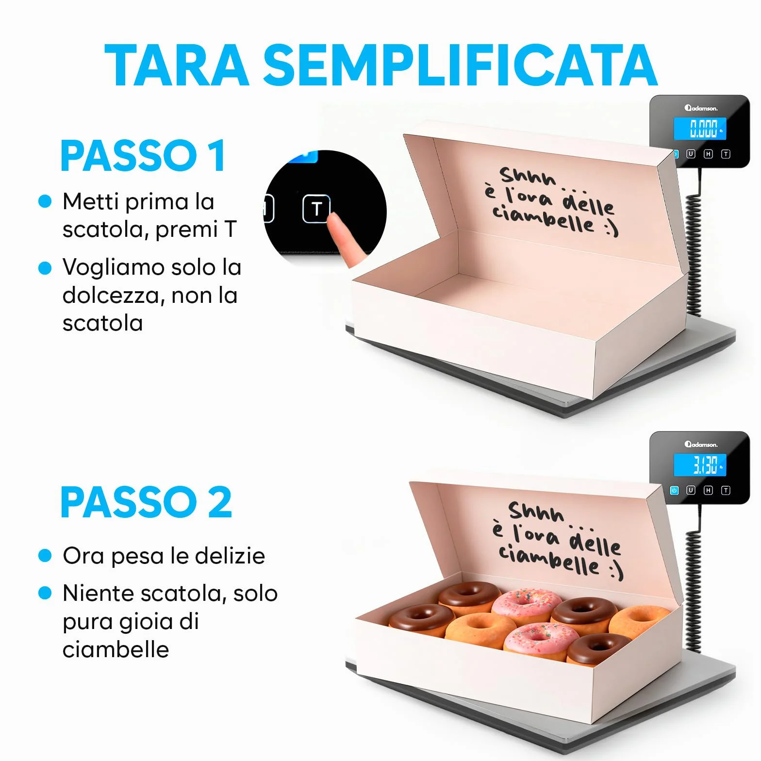 Bilancia Professionale 300 kg Alta Precisione con Funzione Hold/Tara Argento