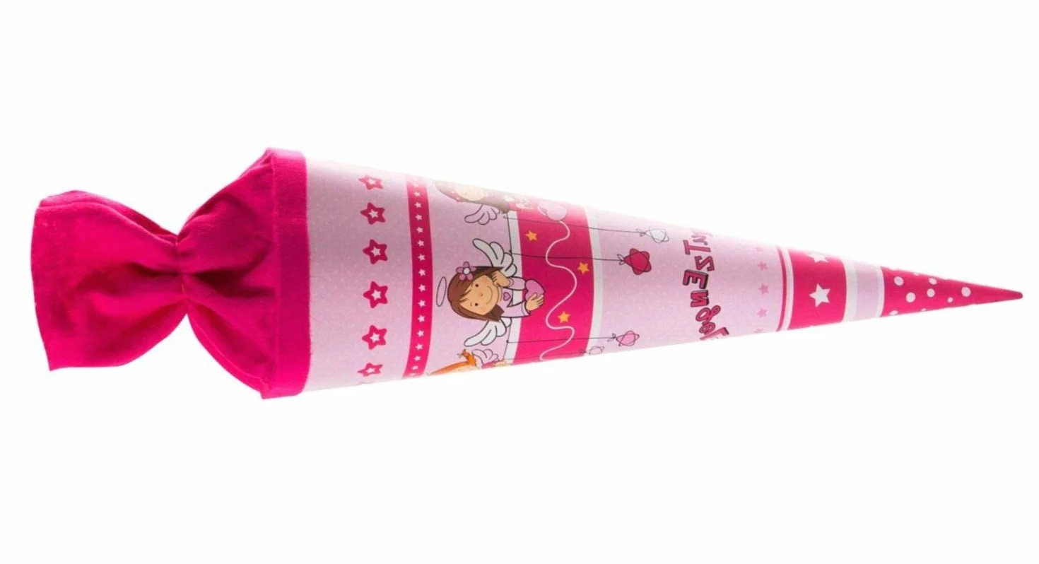 Goldbuch Cono per la scuola del fratello 35 cm rosa cartone laccato chiusura in feltro colorato
