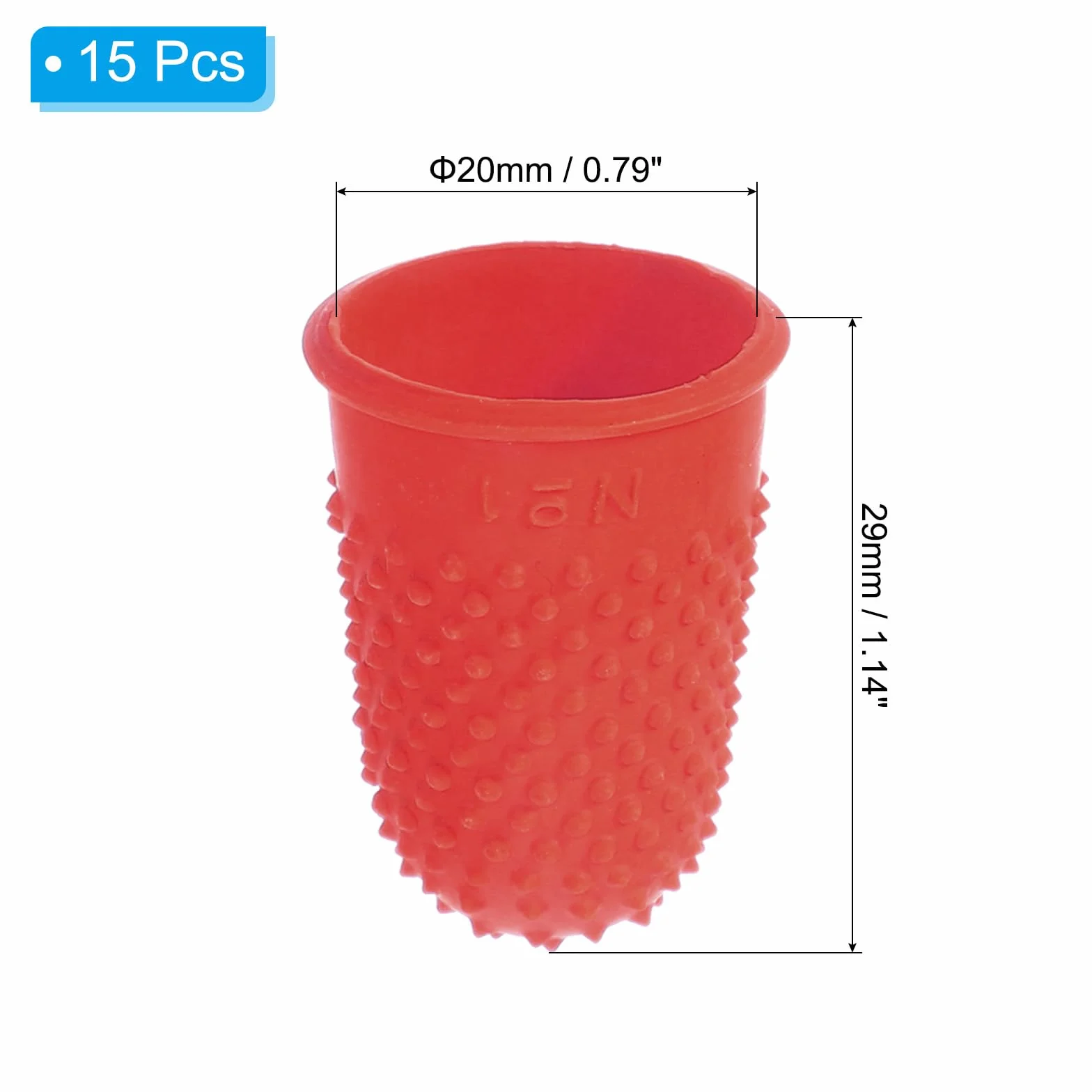 PATIKIL Ditale in Silicone per Dita, 15Pz Protezione Dita Mano Coperture, Rosso Taglia M