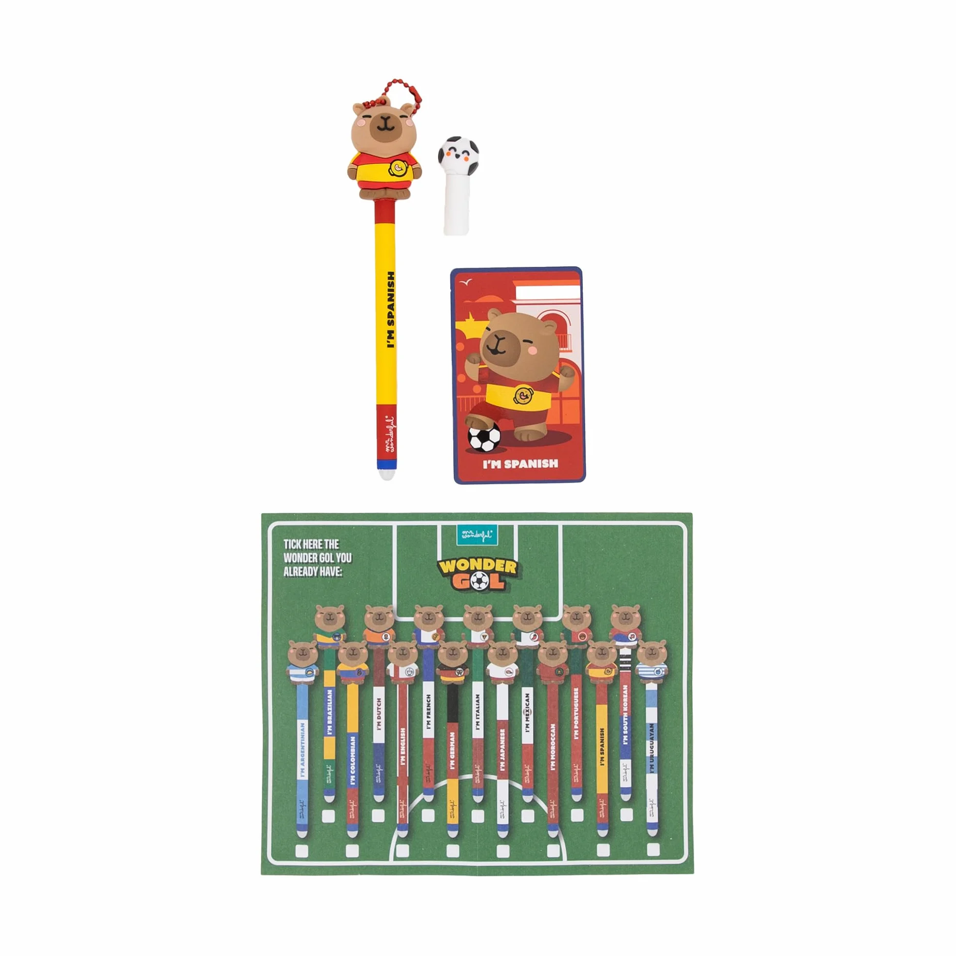 Wonder Gol Blind Box Penna Cancellabile Sorpresa Portachiavi Capibara Penne Collezionabili Inchiostro Blu
