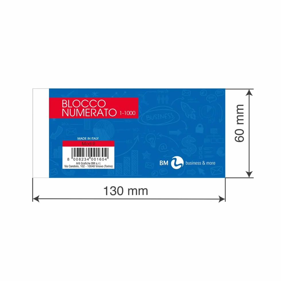 BM BeMore MOD 9 10 Blocchi numerati da 1 a 1000 13 x 6 cm