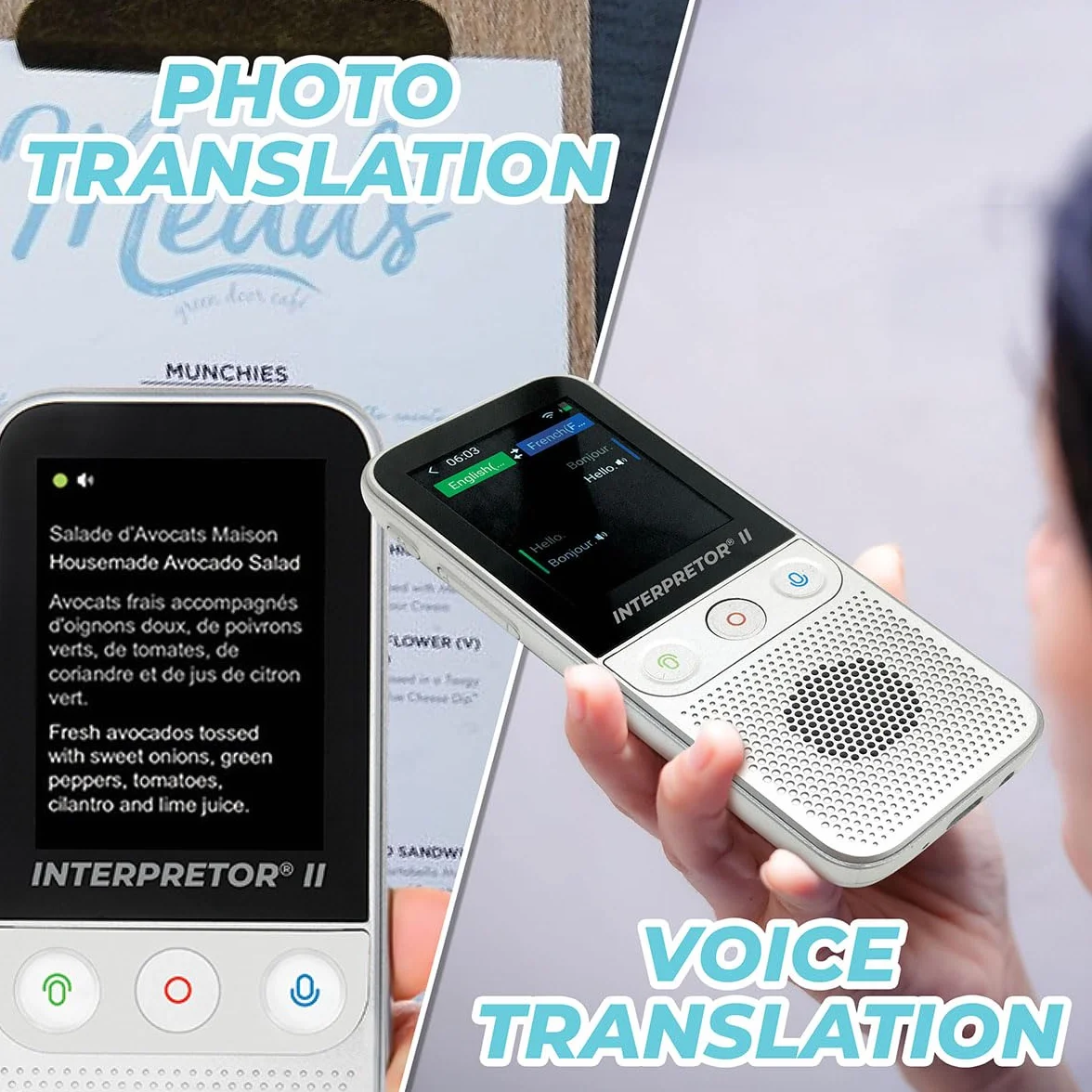 Lexibook, Interpretor 3, Traduttore vocale istantaneo, 137 Lingue, traduzione di Foto e memo, traduttore multilingue Portatile e da Viaggio, Presa per Cuffie, Wi-Fi e Offline, NTL3000