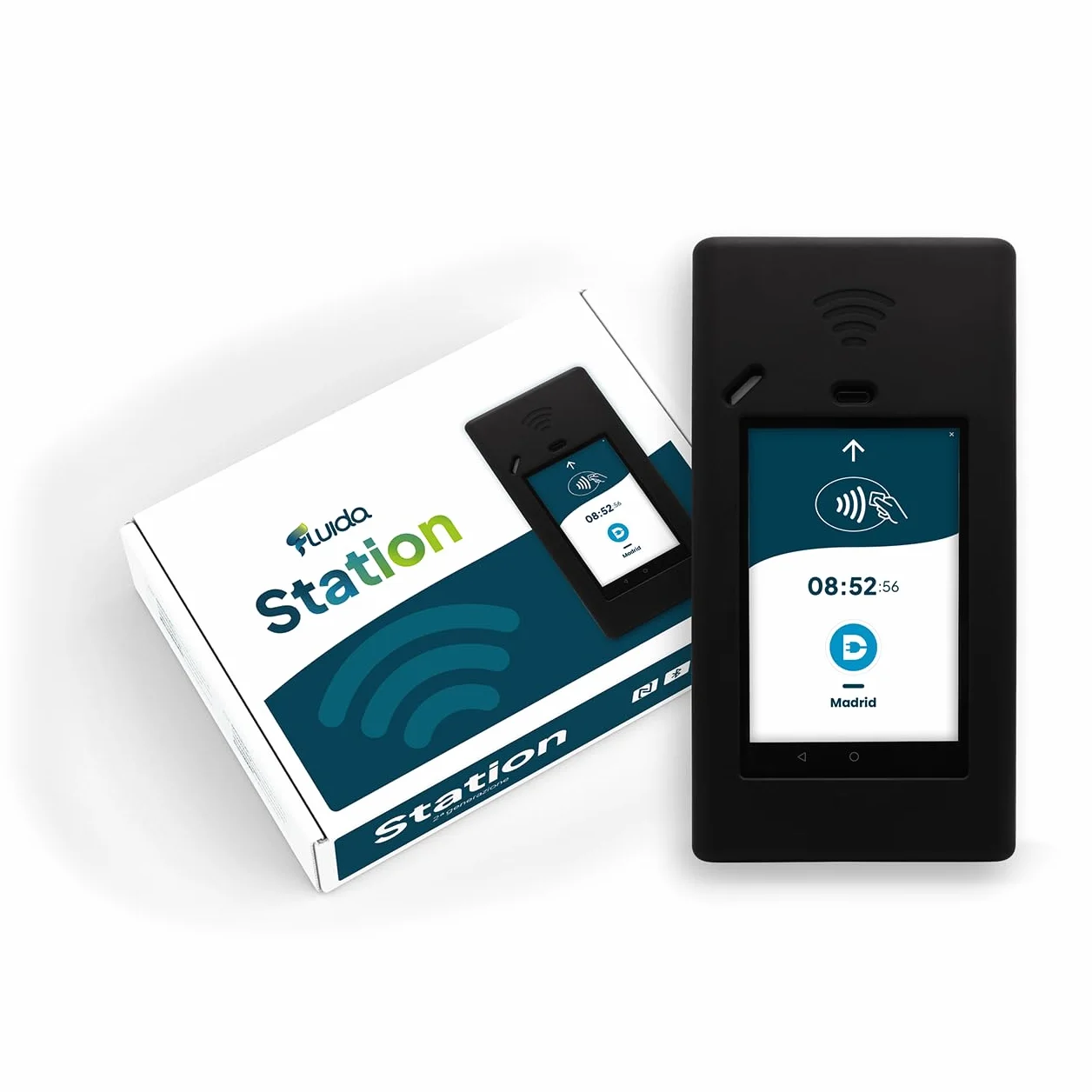 Fluida Station 2ª generazione - Timbratore con Rilevatore Presenze Bluetooth e Lettore badge NFC integrato
