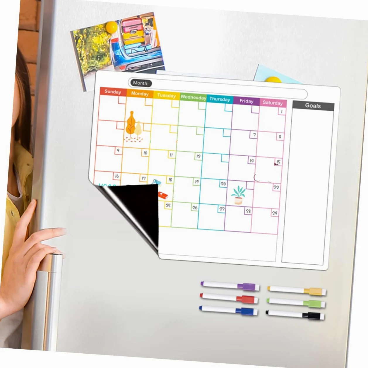 SHINEOFI 5 Set planner settimanale planning settimanale Piano settimanale asse organizzatore di armadietti mini pianificare il calendario di scrittura lista pianificazione lavagna cotone
