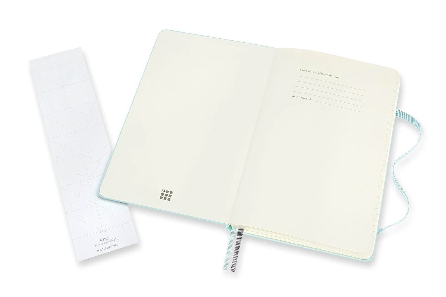 Moleskine, Taccuino Bullet Collezione Art, Blocco da Disegno, Quaderno da Disegno, Pagine Bianche o a Righe, Copertina Rigida, Formato Grande 13x21 cm, Colore Acquamarina