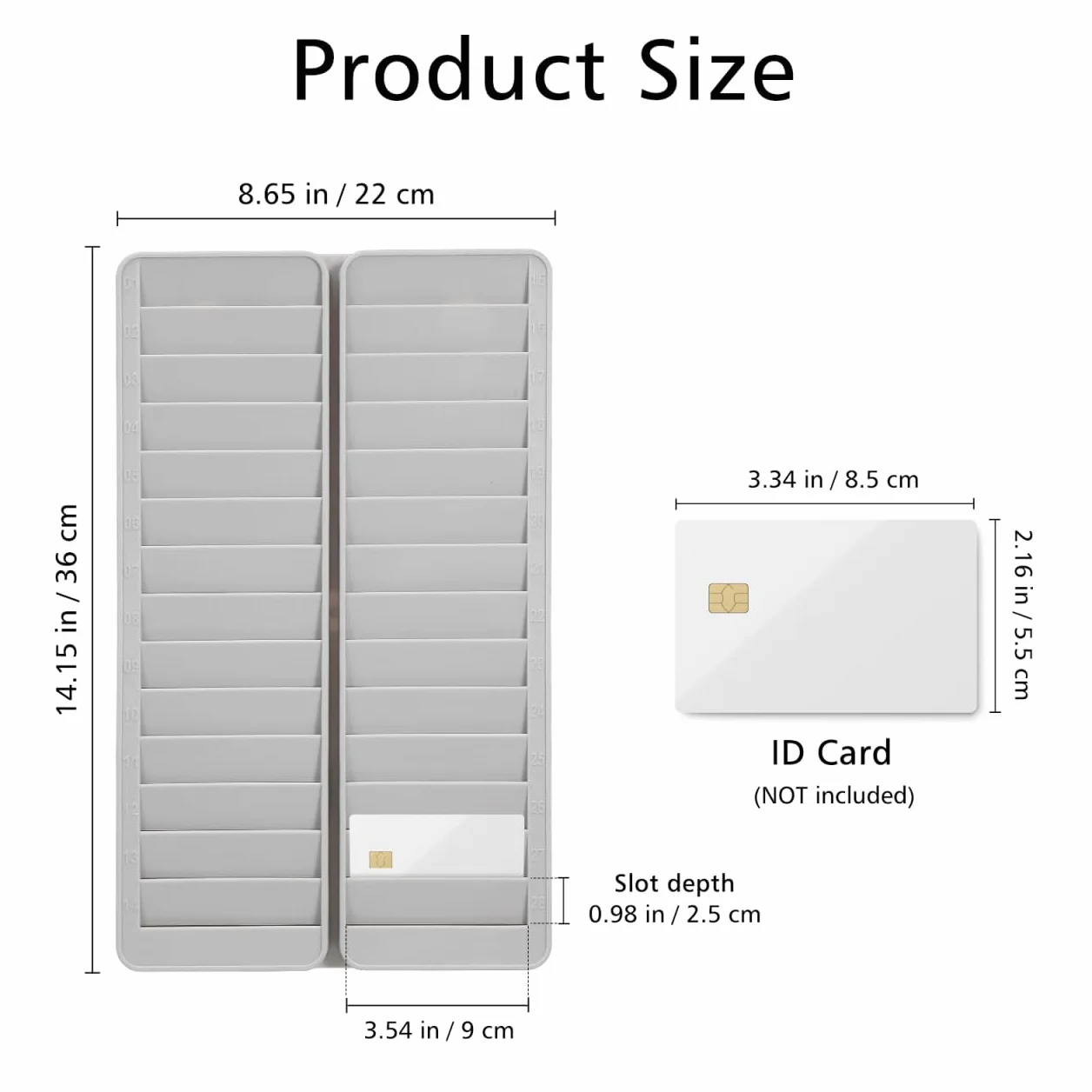 Operitacx Porta Tessere da Parete 28 Slot in PP Supporto per Badge Ufficio 14.2x8.7x0.6 Pollici