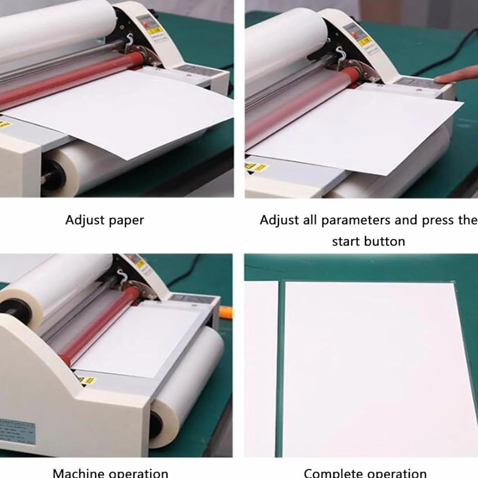 Laminatore a Caldo e a Freddo, Macchina per laminazione Elettronica, Controllo della Temperatura con Display Digitale da 350 mm, Mono e Bifacciale, per Ufficio