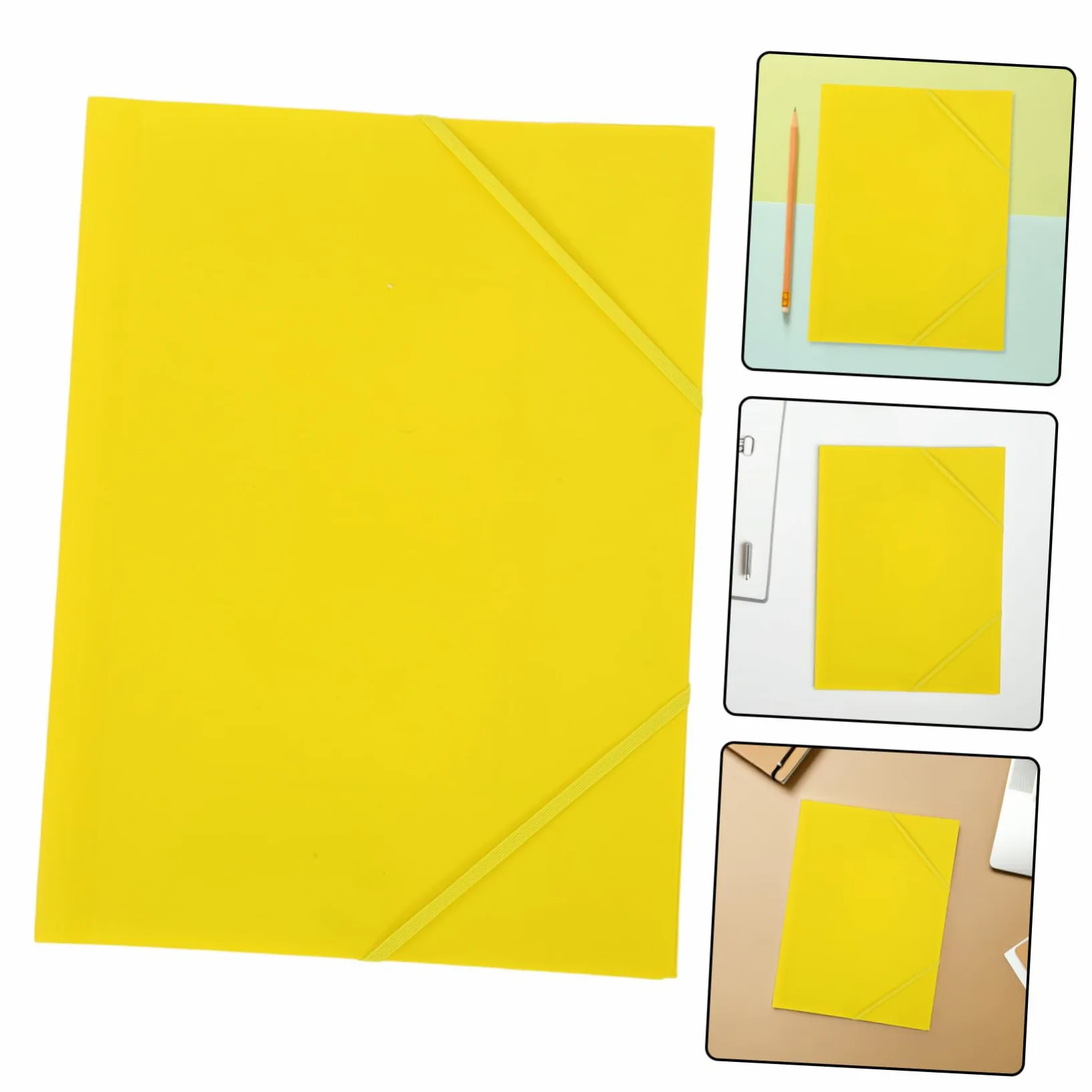 10 Pezzi Cartella Portadocumenti A4 in Plastica Gialla con Chiusura a 3 Lembi e Design Leggero, Soluzione Pratica per Ufficio e Viaggio