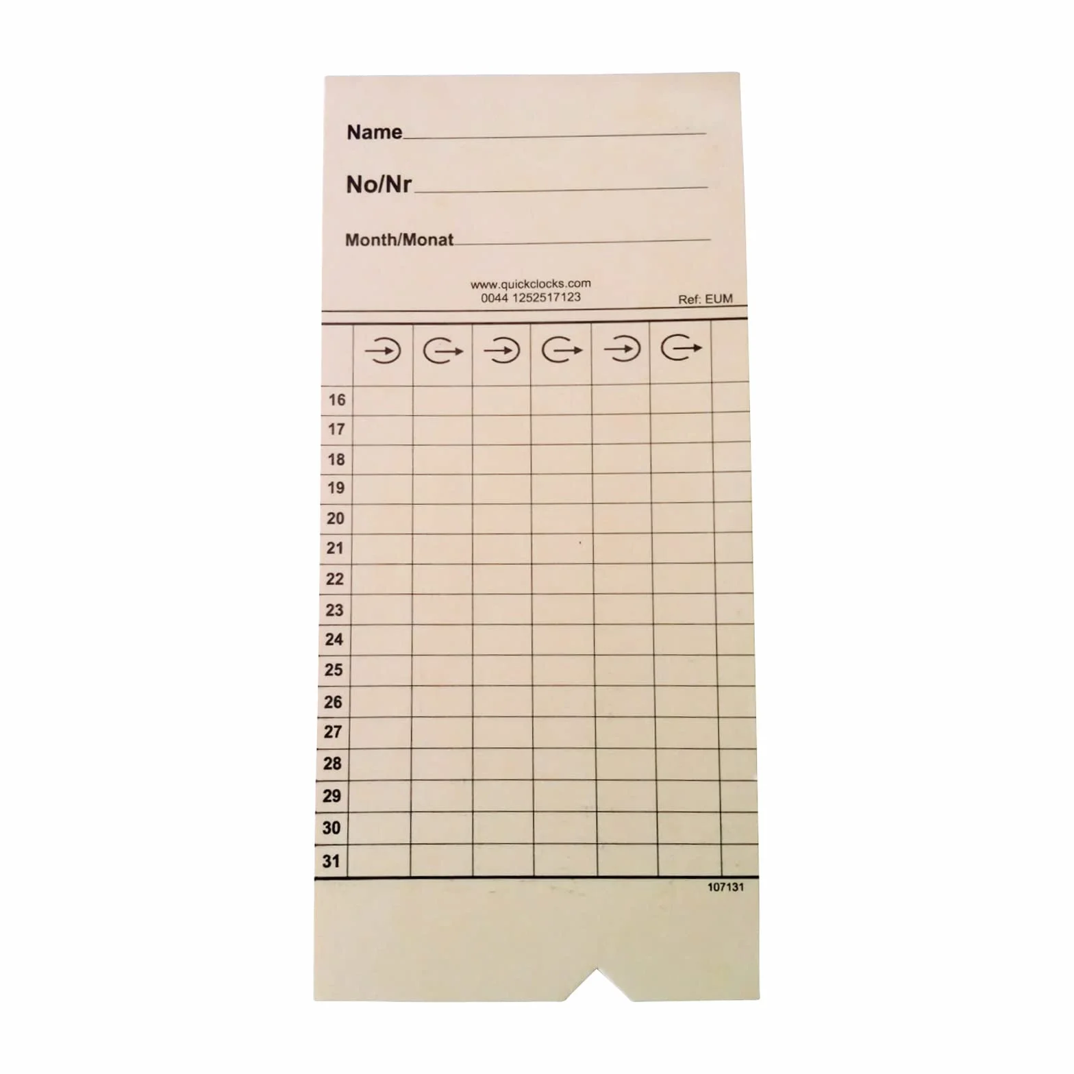Cartellini da timbrare per l’orario di lavoro QC200, QC400N, QC500E, BX1500E (200 pezzi)