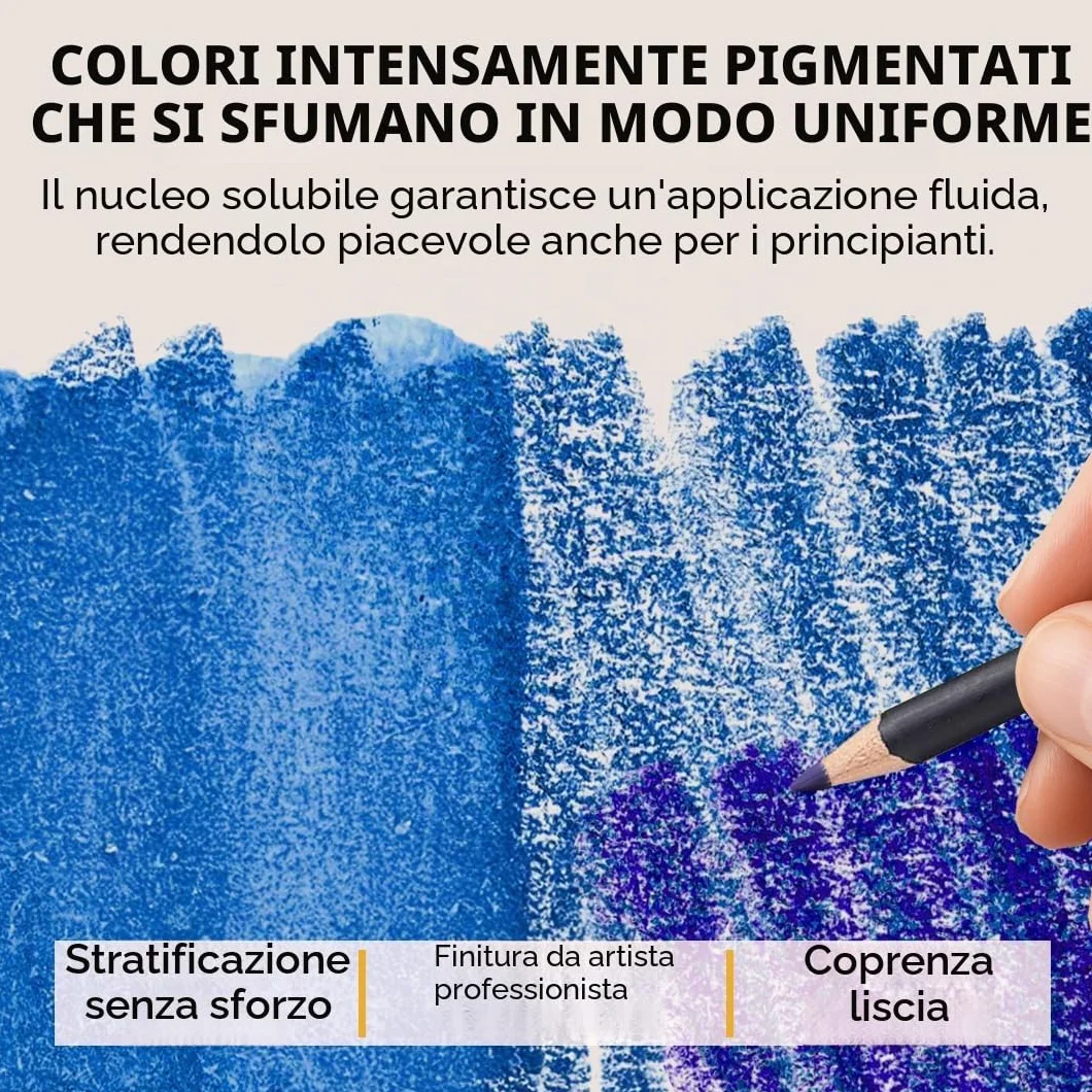 Castle Art Supplies Set di 120 Matite Acquerellabili, Pigmenti Vibranti, Cofanetto di Metallo