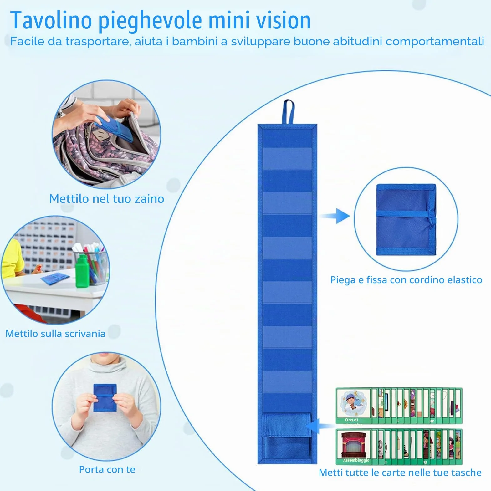 Programma Visivo per Bambini Tabella della Routine Quotidiana Calendario con 45 Carte di Attività