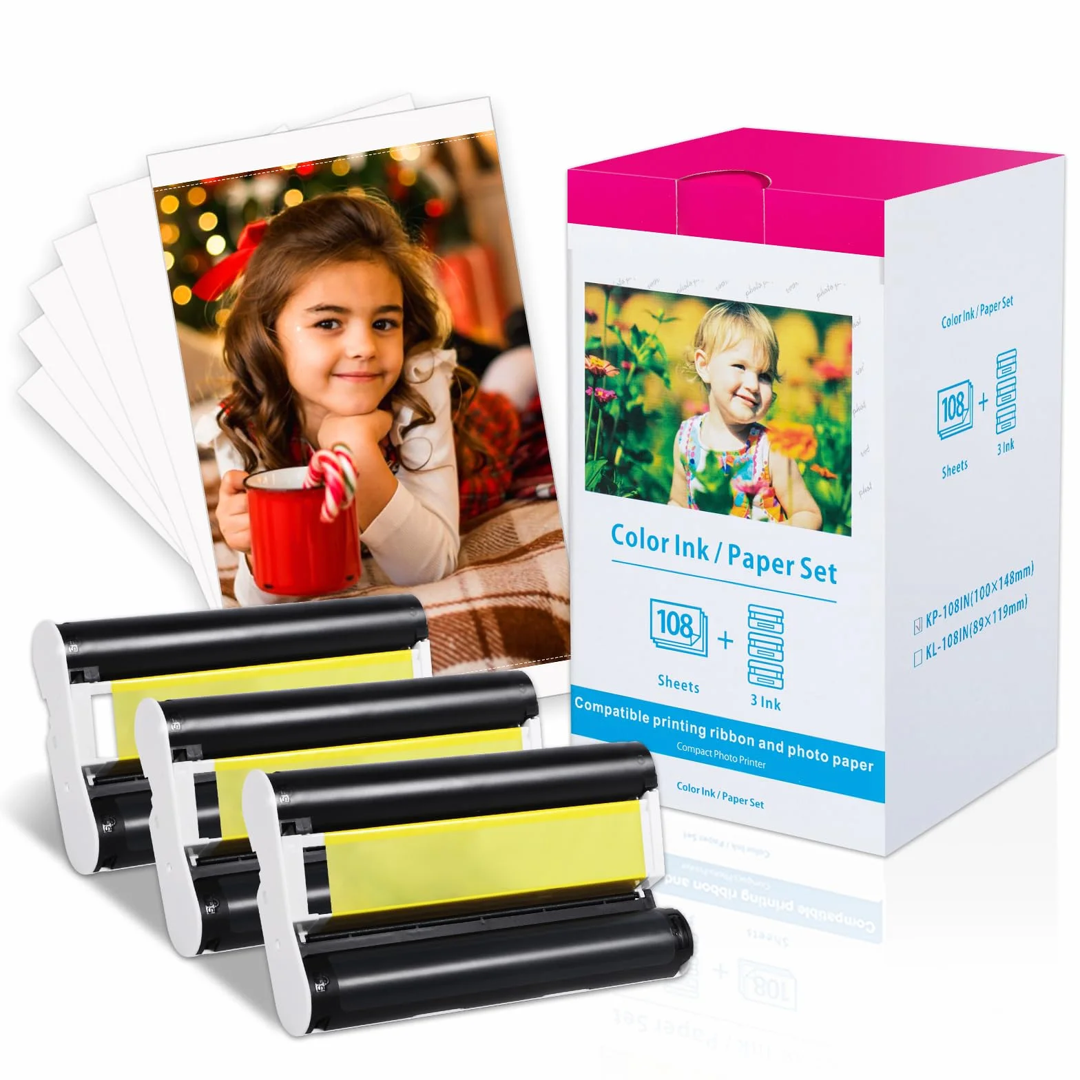 Carta fotografica Canon CP1300 compatibile Selphy CP1500 CP1200 CP1000 CP910 CP800 KP-108IN 108 fogli 100x148mm