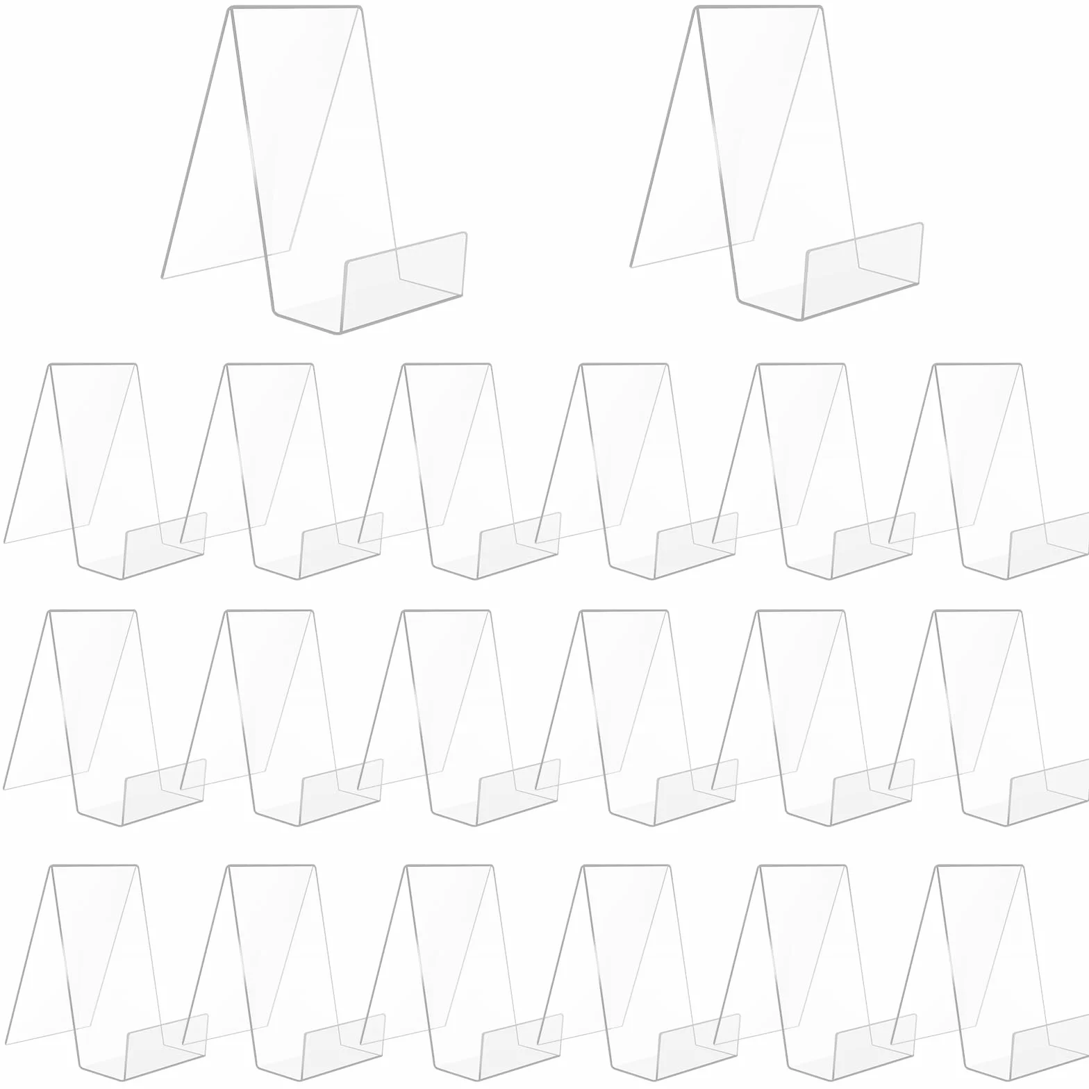 SWAWIS 20 Pezzi Fermalibri in Acrilico Trasparente da Tavolo 10,5x9x7,5 cm Supporto per Libri