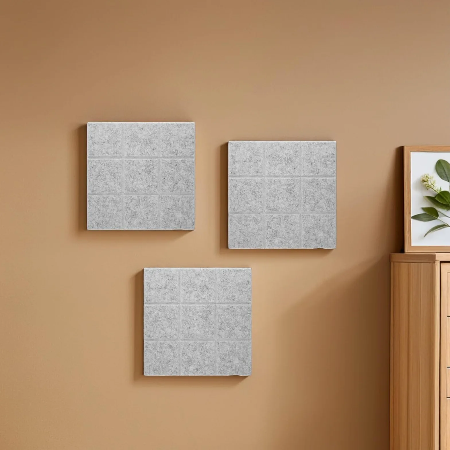 COHEALI 12 Pannelli Bacheca in Feltro Autoadesiva 30x30cm Grigio Chiaro Set da 12 Piastrelle per Bacheche da Ufficio e Casa Assorbimento Acustico per Organizzazione e Decorazione