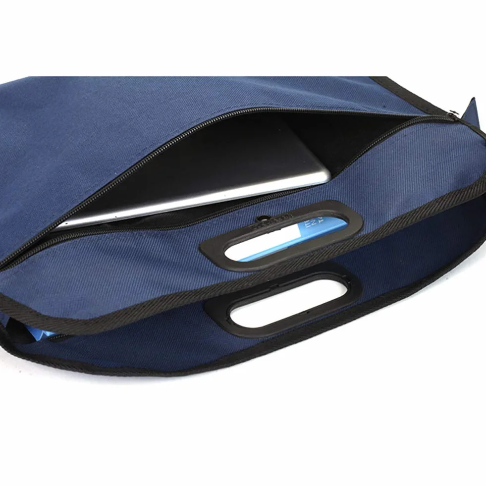 Borsa portadocumenti A4 blu con maniglia e chiusura lampo