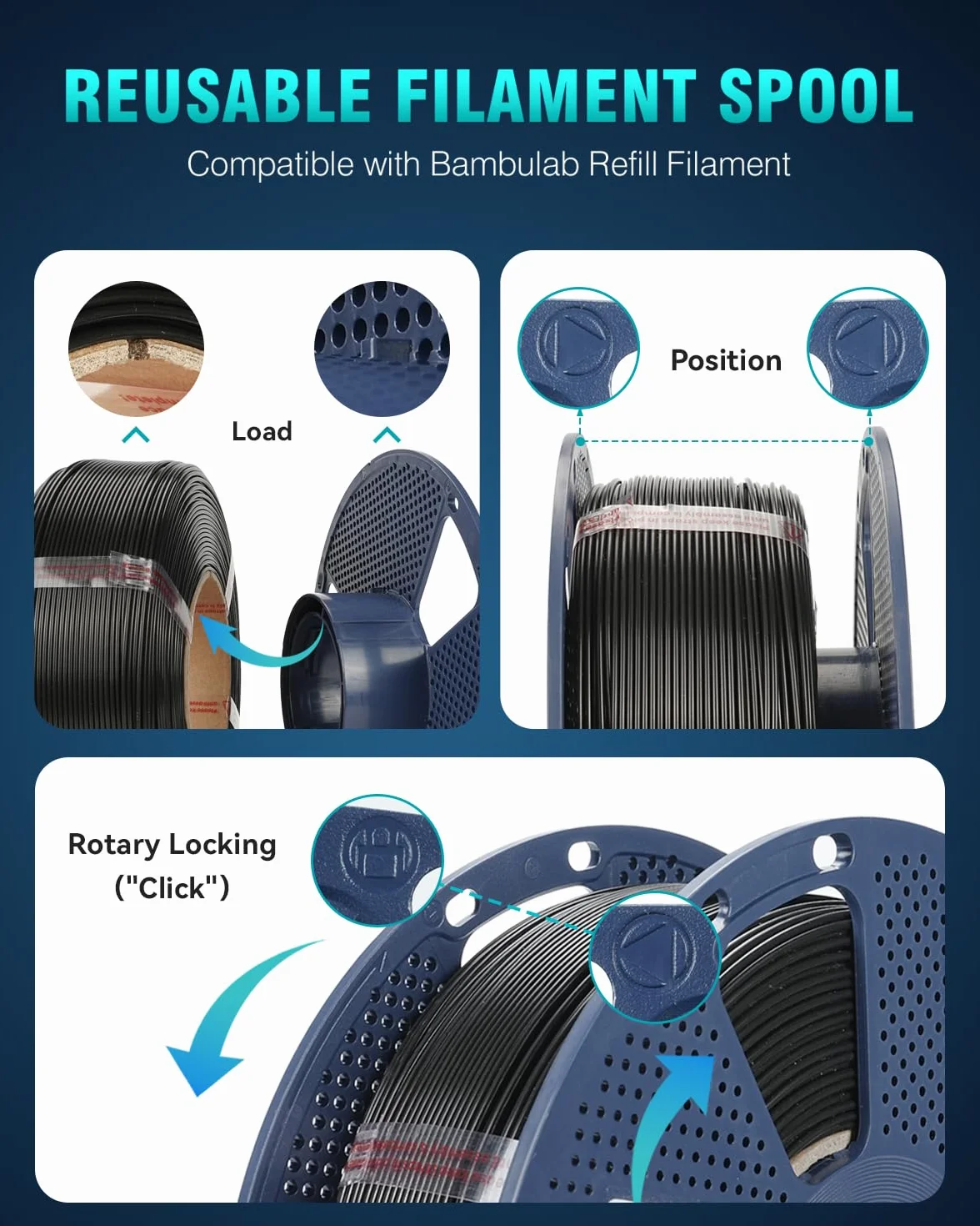 SUNLU PLA+2.0 Filamento per stampante 3D, PLA Plus, 1kg Nero