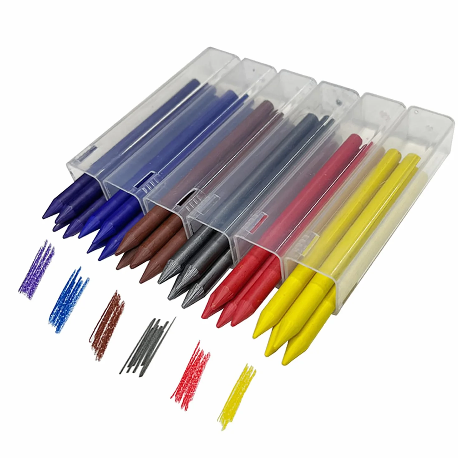 Set di portamina in metallo 5,6 mm con clip e 4 mine per costruzione, disegno, schizzi artistici