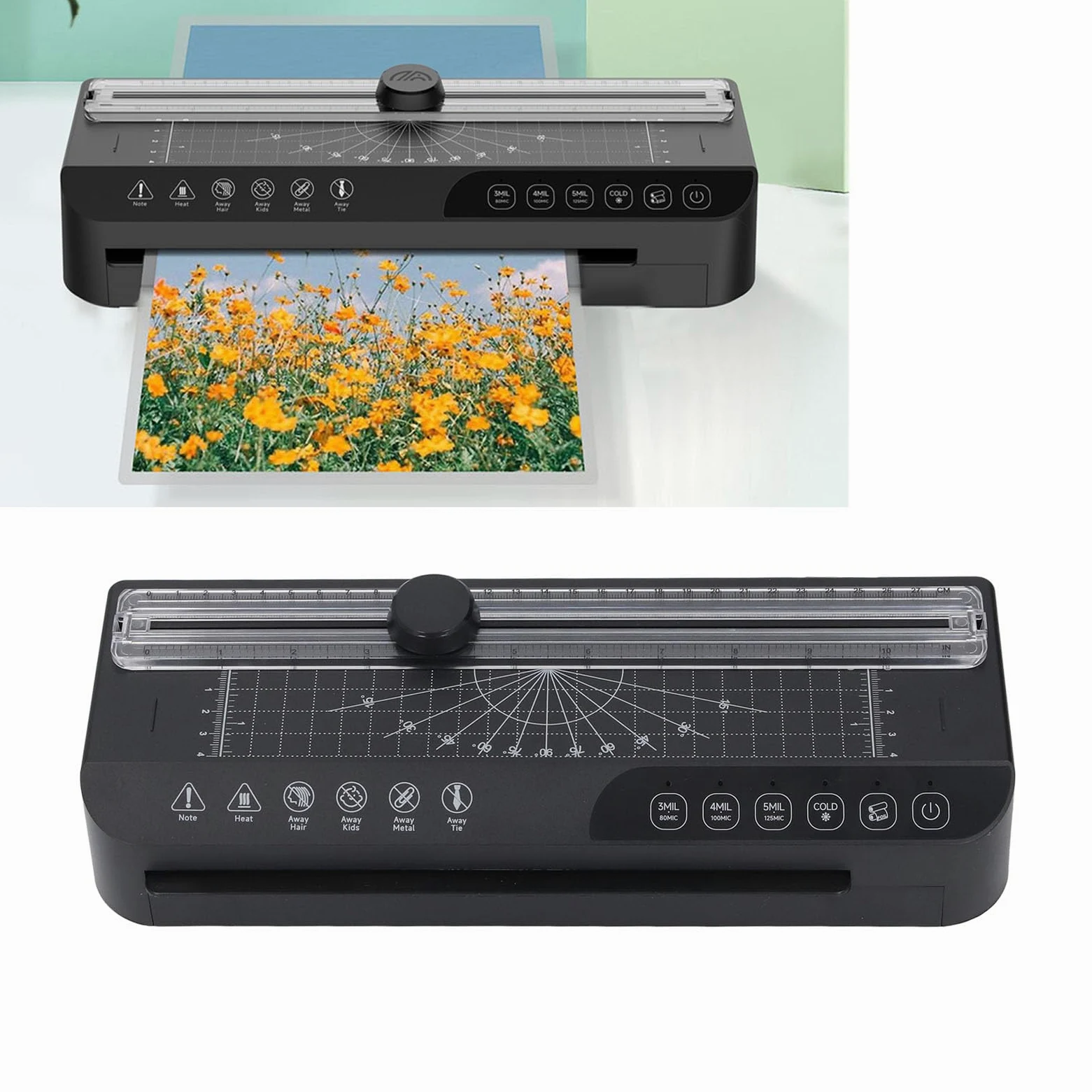 Plastificatrice A4, con Pulsante ABS One Touch, Pulsanti Touch All'avanguardia, velocità 320 Mm/min, Compatibile con Formati A4 a 3 Pollici, Accessori Plastificatrice (Spina