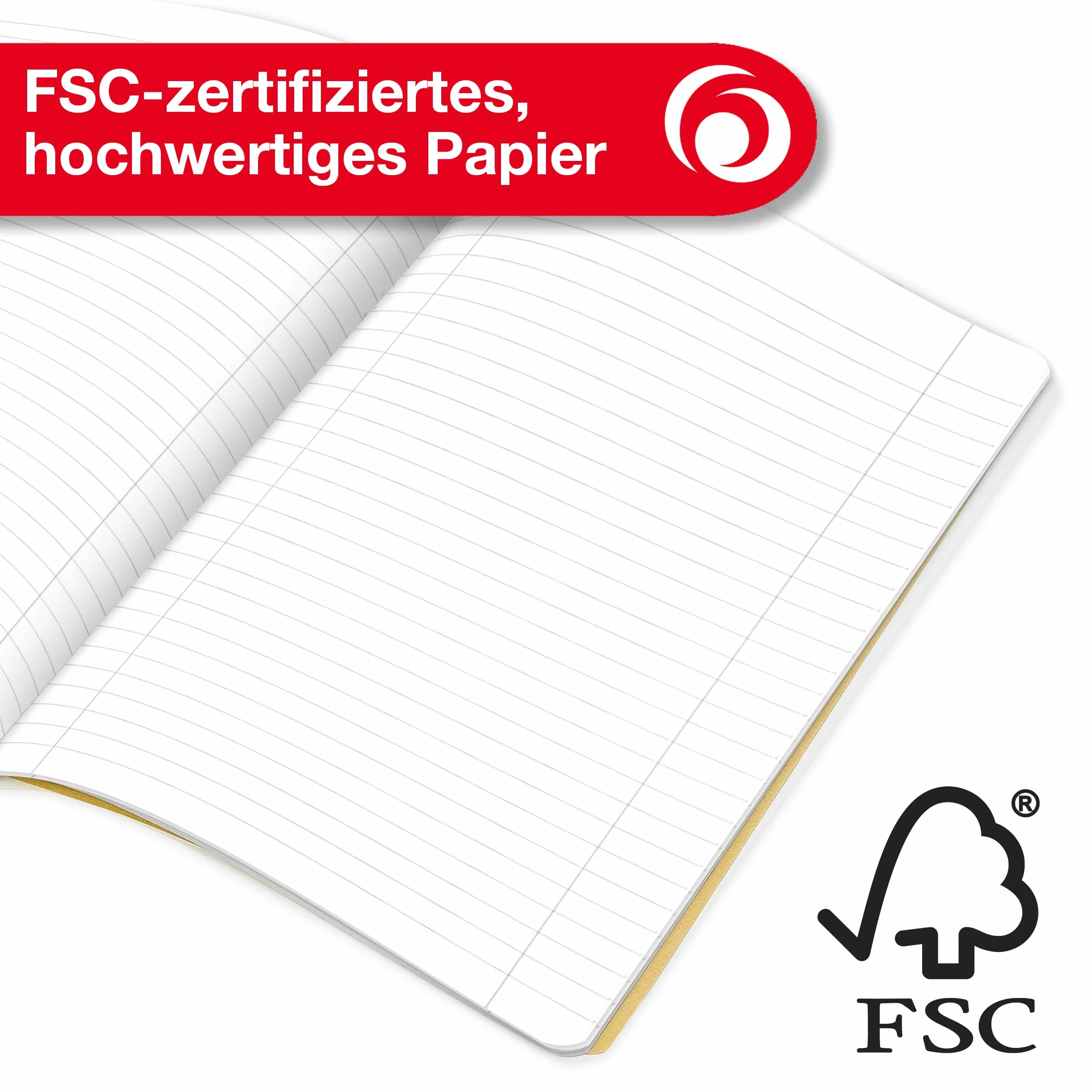 Herlitz Quaderno A4 A righe con margini 16 pagine Confezione da 10 pezzi
