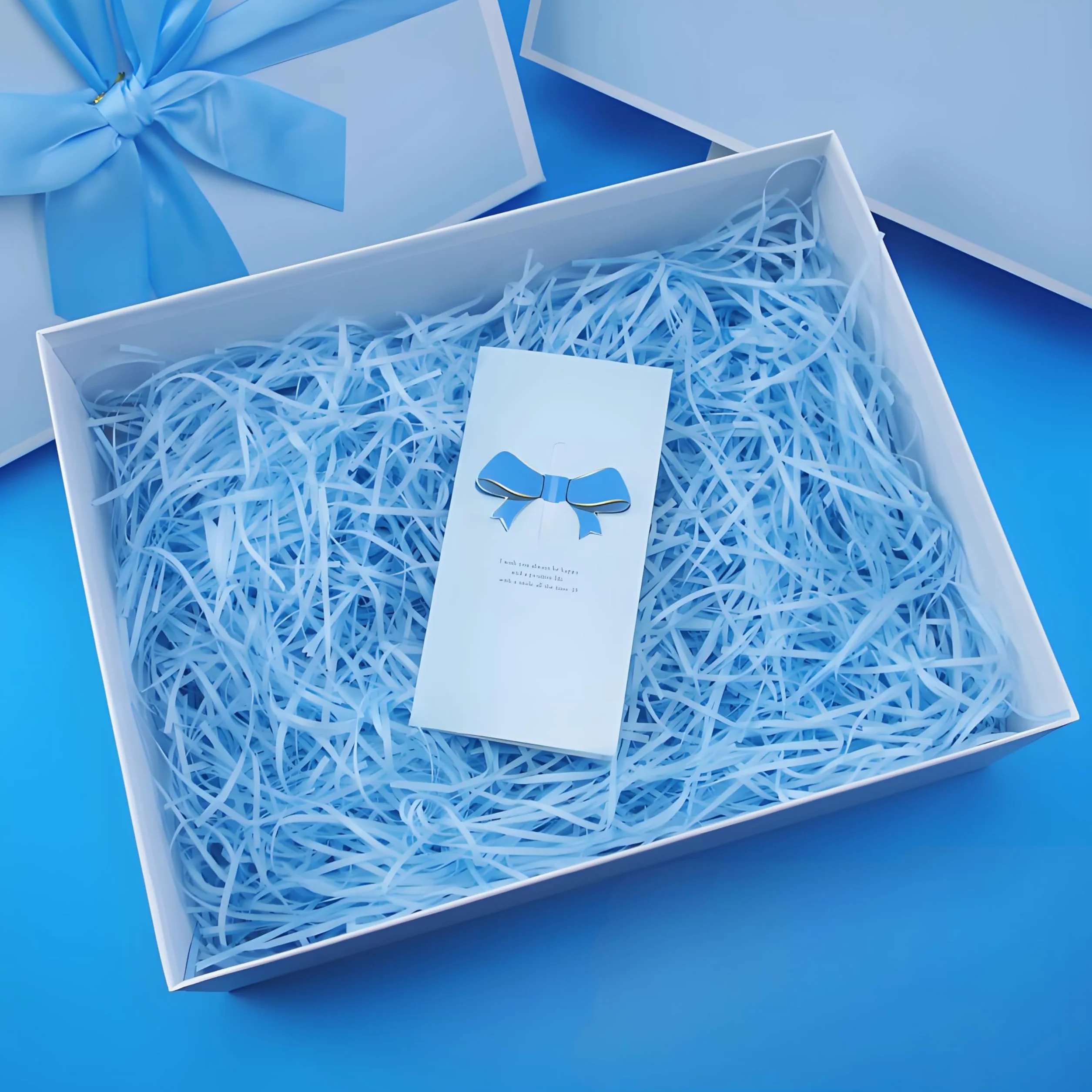 Carta velina triturata per scatole regalo, cesti e imballaggi, 1 kg (blu)