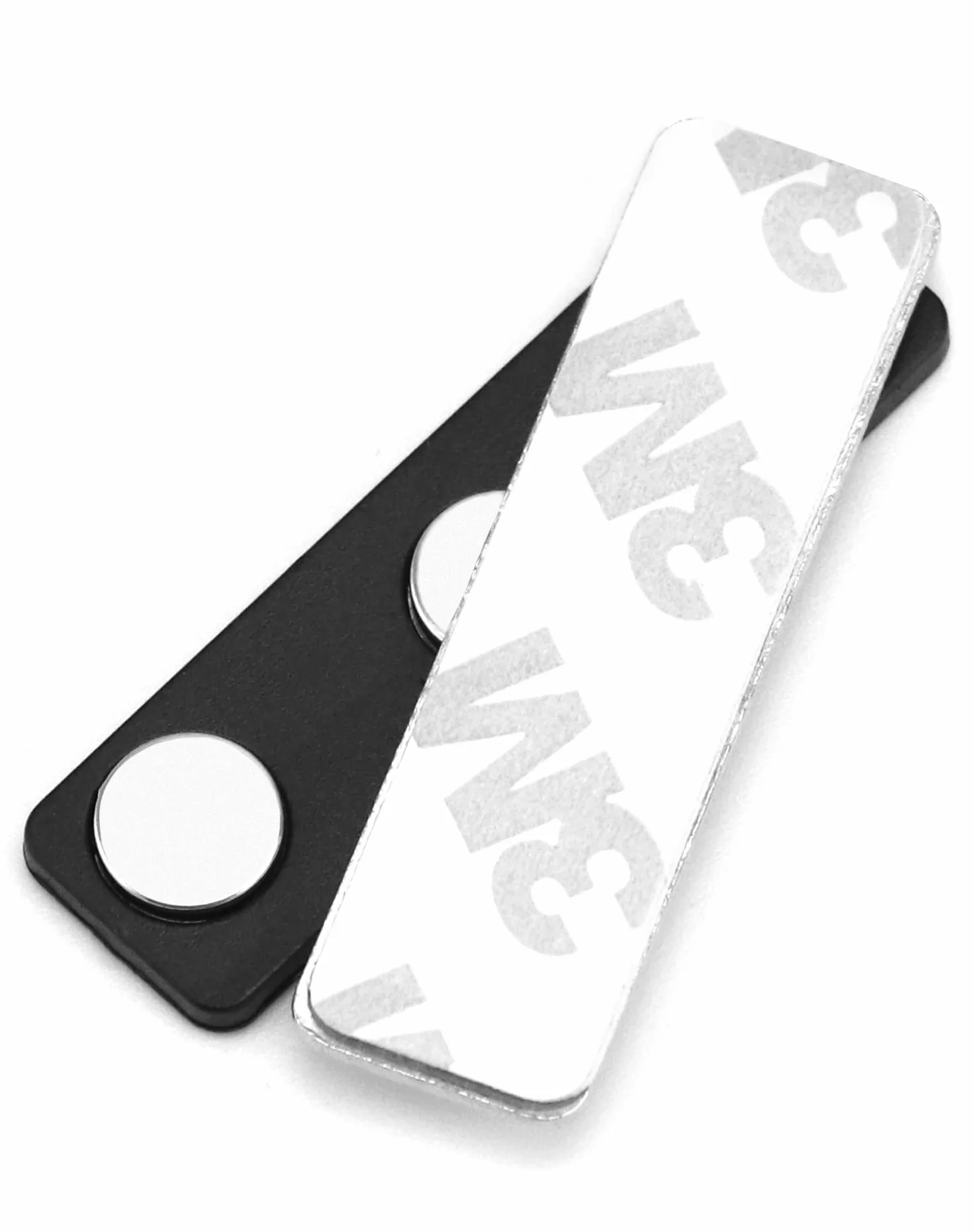 QWORK 12 Pezzi Porta Badge Magnetico 45*13mm Nero con 3 Potenti Magneti Nastro Adesivo 3M