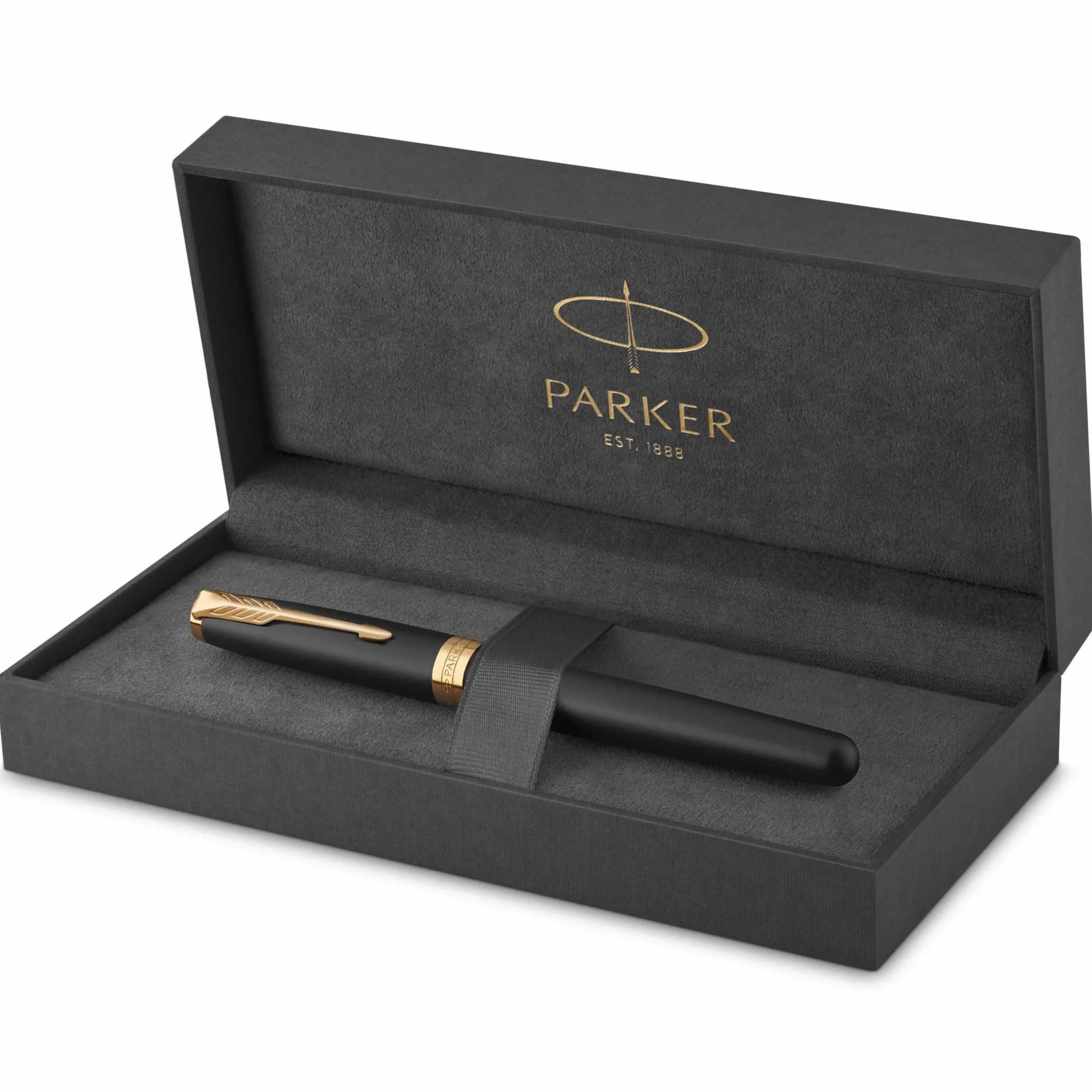 Parker Sonnet penna stilografica nero opaco finiture oro pennino sottile Confezione regalo