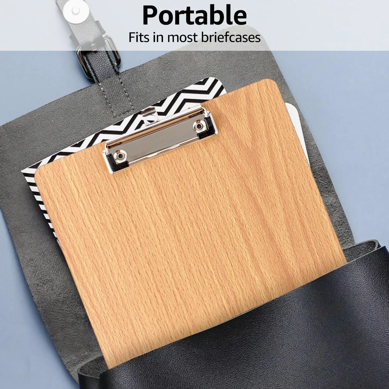 10 portablocco formato A4, in legno, 318 x 225 x 4 mm, in legno A4, con morsetto in metallo e gancio per appendere, formato A4, per ufficio, ristorante, scuola