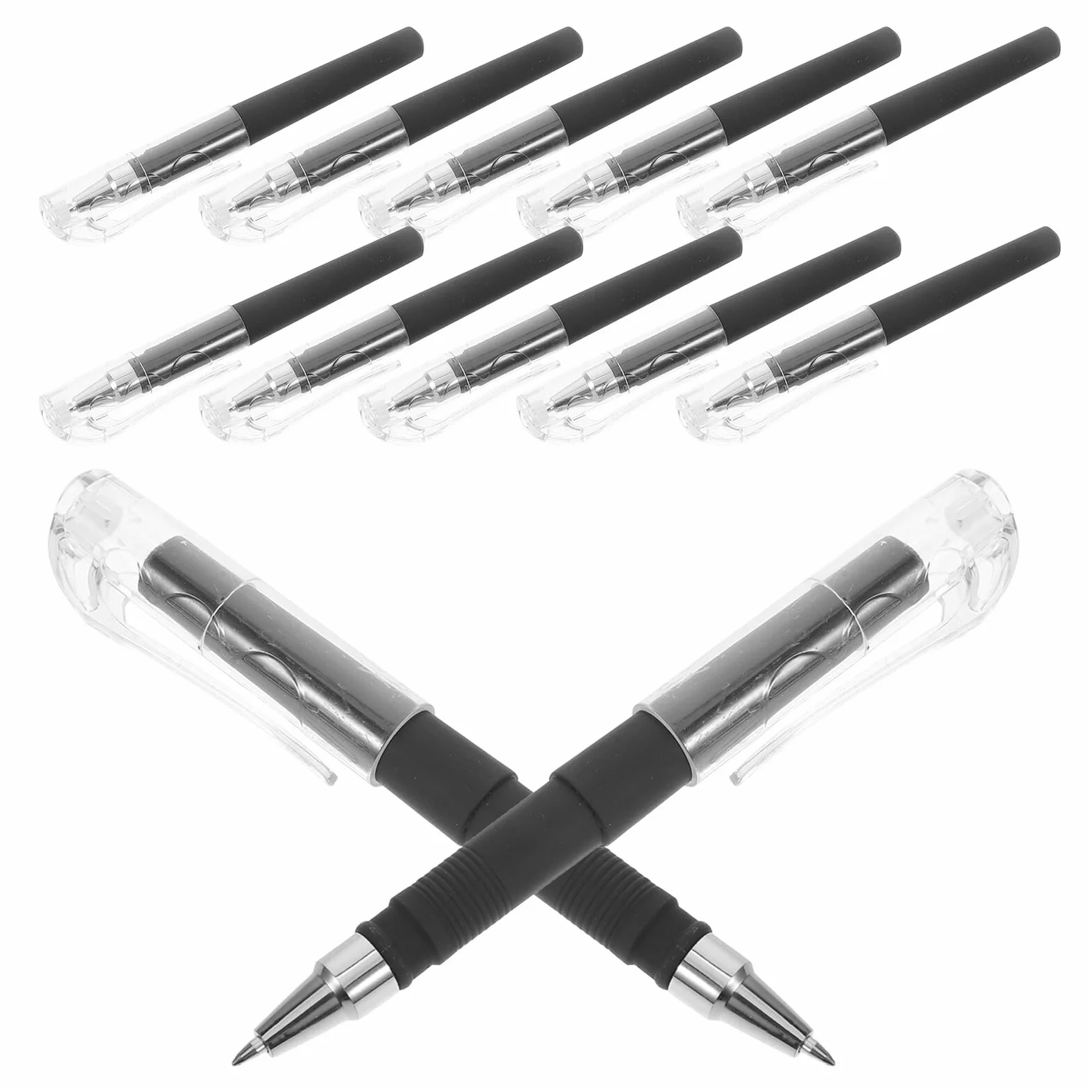 SHINEOFI 50 Pezzi Penna Gel Mini Tascabile Nera Inchiostro Rapido, Design Semplice in Plastica, Scrittura Scorrevole e Portatile per Studenti e Ufficio