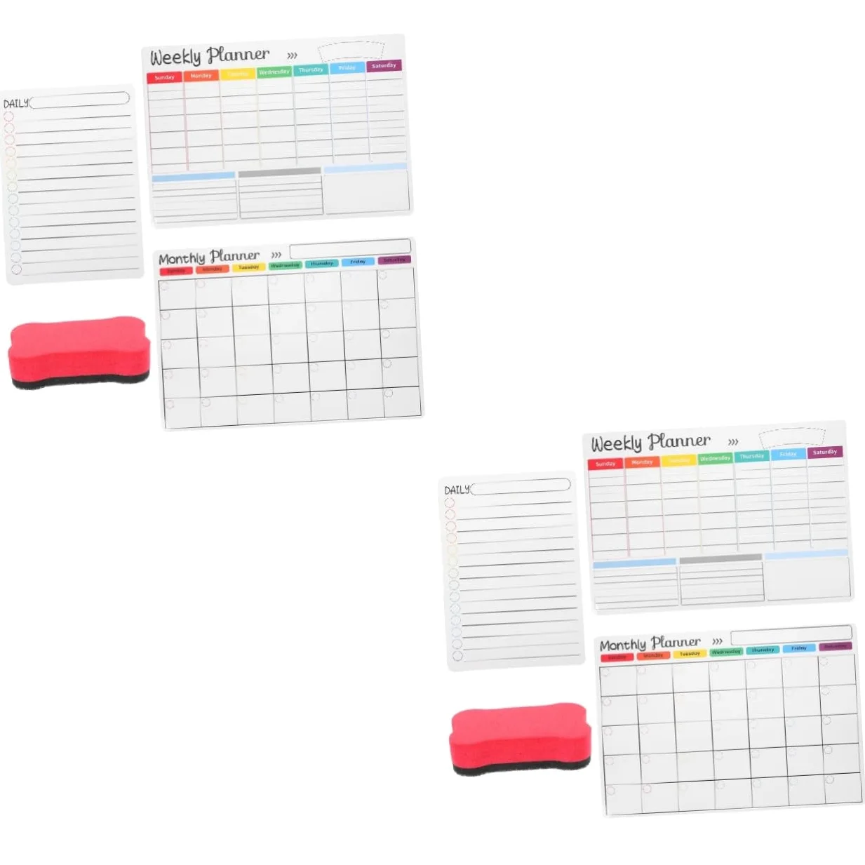 Lurrose 2sets Lavagna Cancellabile Per Frigorifero Planner Settimanale e Mensile Pennarello Lavagna Erasabile Per e Pianificazione