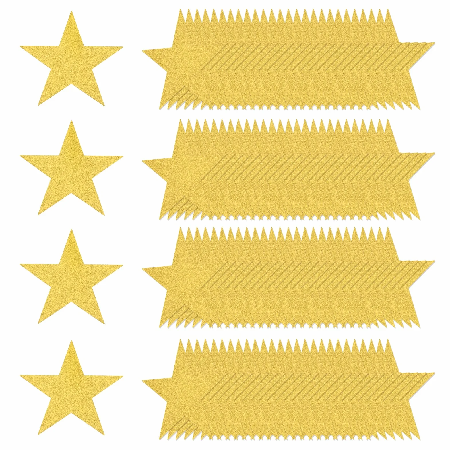 QUARKZMAN 120 Pezzi Stelle Lucenti Ritagliate, 6 Pollici Forma Stella Carta Lucente Doppia Faccia, Coriandoli Decorazioni Festa, Dorato