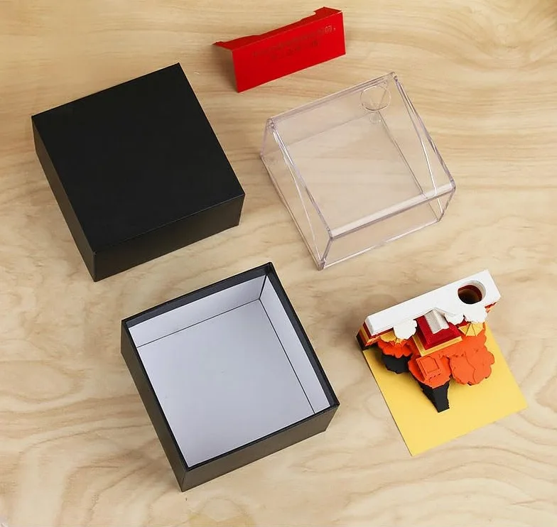 3D Memo pad, Carta Arte Note Adesive Modello Di Costruzione Di Sculture In Carta Fai-Da-Te Adatto per Decorazioni Domestiche con Scatola Di Visualizzazione In Acrilico Trasparente