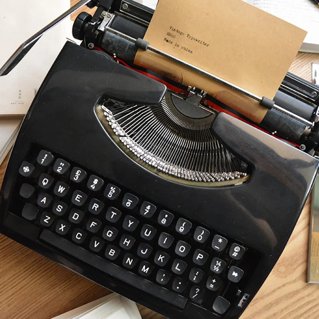 Macchina da scrivere manuale portatile - Macchina da scrivere vintage per scrittura nostalgica, macchina da scrivere classica per vibrazioni retrò, macchina da scrivere tradizionale per scrittori