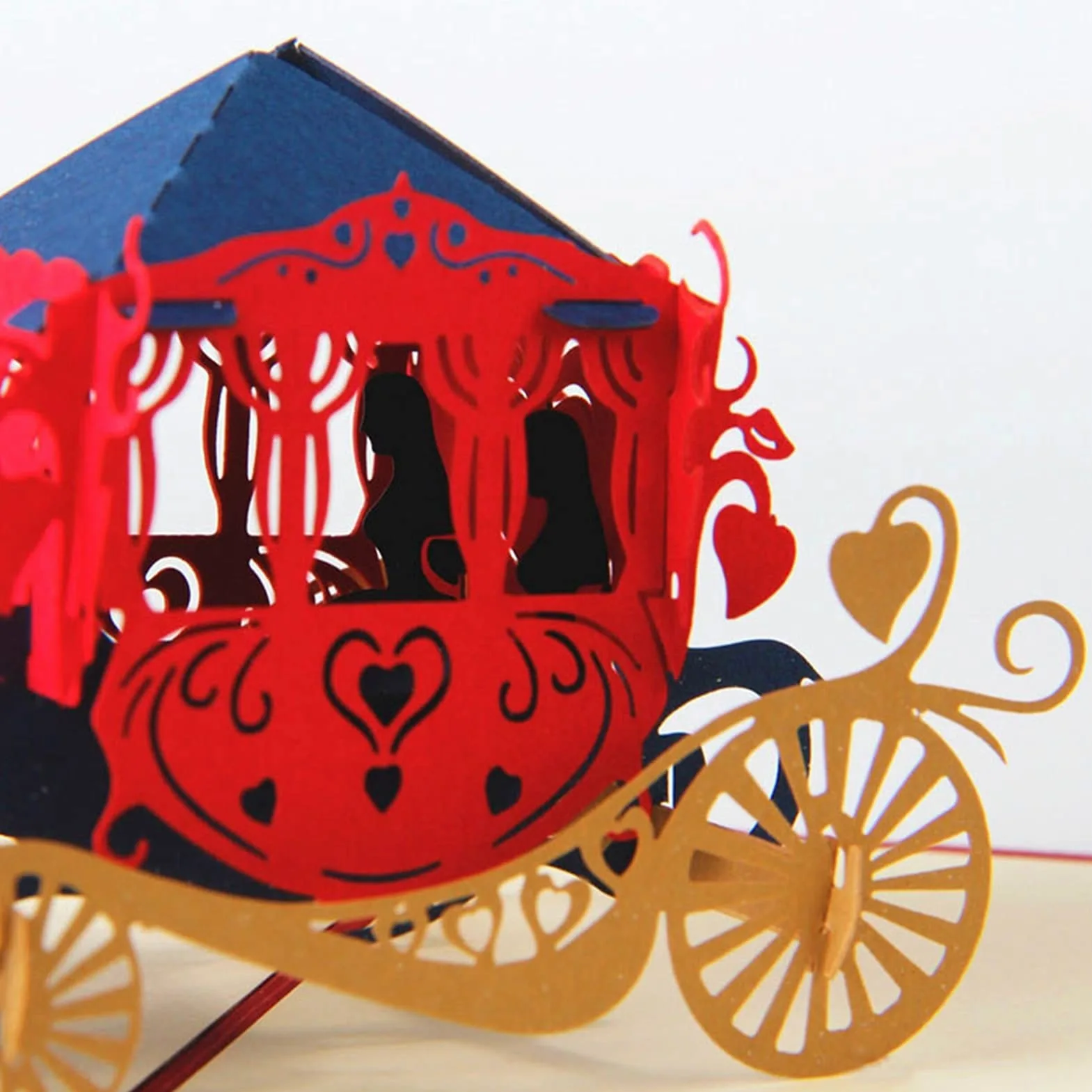 Biglietti d' auguri Biglietti augurali 3D taglio laser taglio fatto a mano intaglio cavallo carrello carta invito biglietti d' auguri cartolina cartolina cartolina San Valentino regalo anniversario d