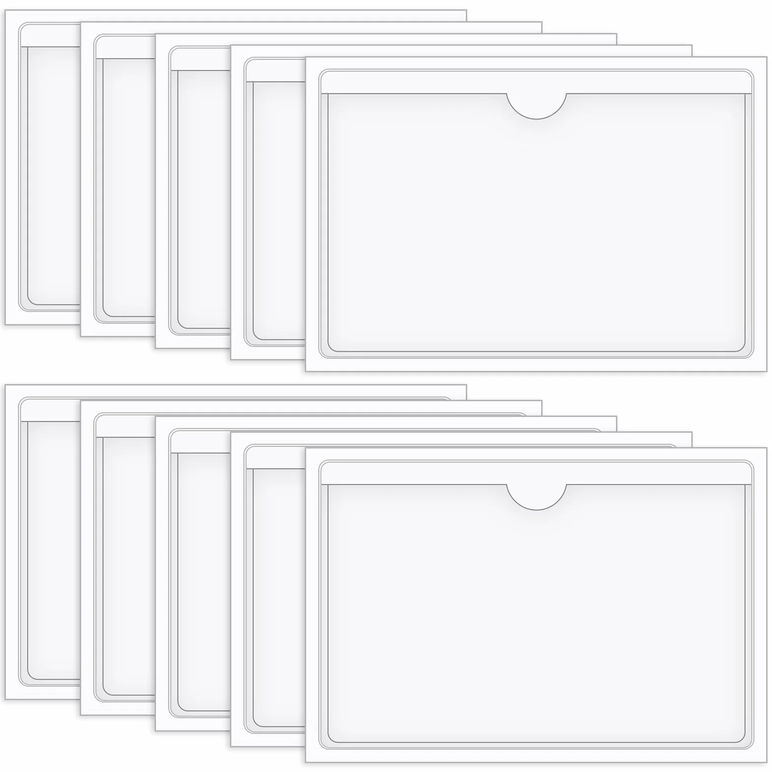 Buste Adesive Trasparente 10Pcs Tasche Autoadesive per Schede Porta Licenza di Parcheggio Biglietti Trasparente (10x15cm)