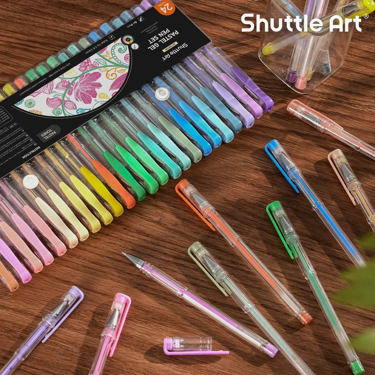 Shuttle Art 24 penne gel pastello colori lattei pastello per carta nera, libri da colorare per adulti, scarabocchiare, scrapbooking, diario