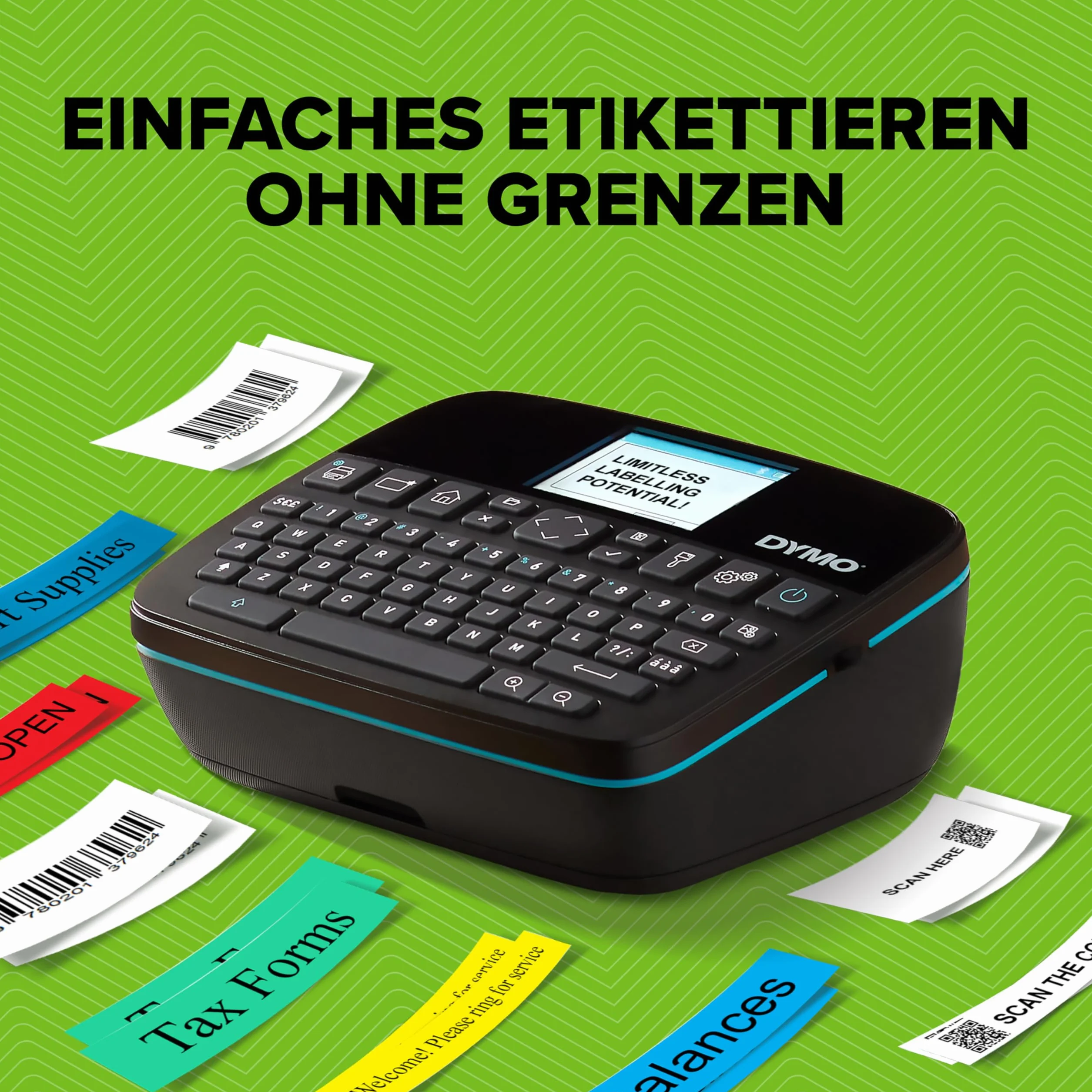 DYMO LabelManager Executive 640 CB - Etichettatrice compatta con tastiera QWERTZ, connettività Bluetooth e USB, compatibile con etichette D1