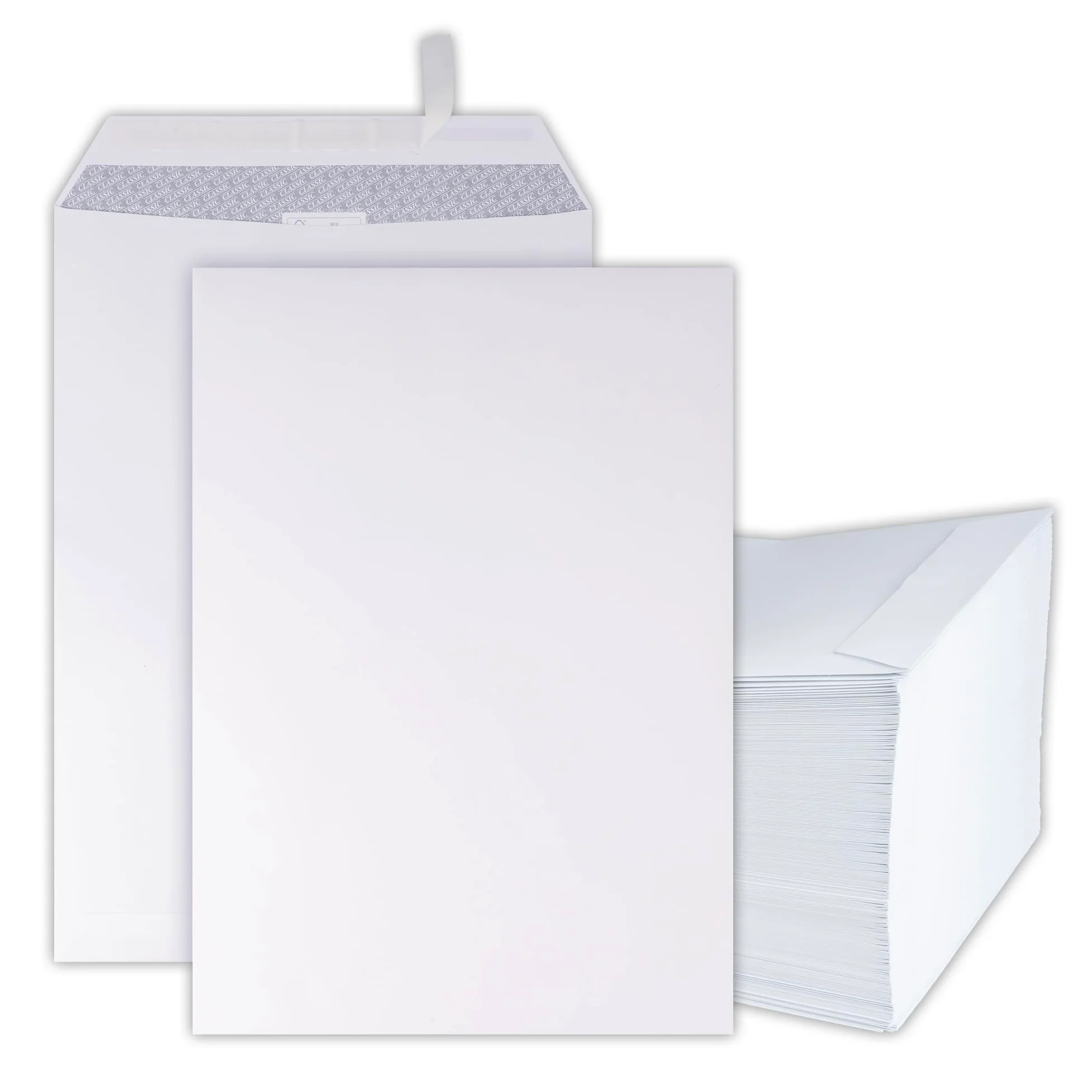 1000 buste per lettere, formato B4, senza finestra, colore bianco, autoadesive, per fatture, lettere, inviti, biglietti di auguri
