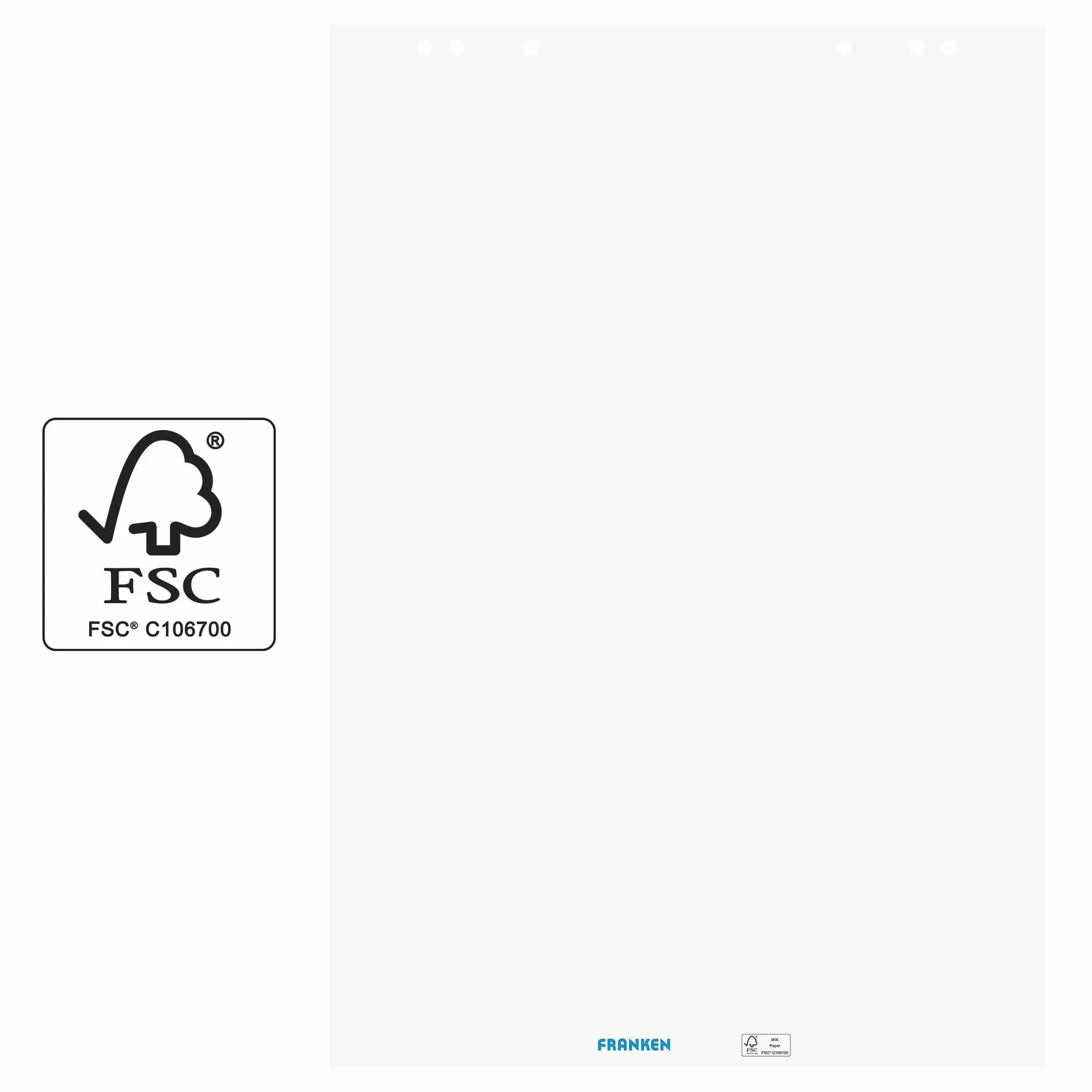 Franken F2120 Flipchart, 5 Blocks x 20 fogli, Bianco