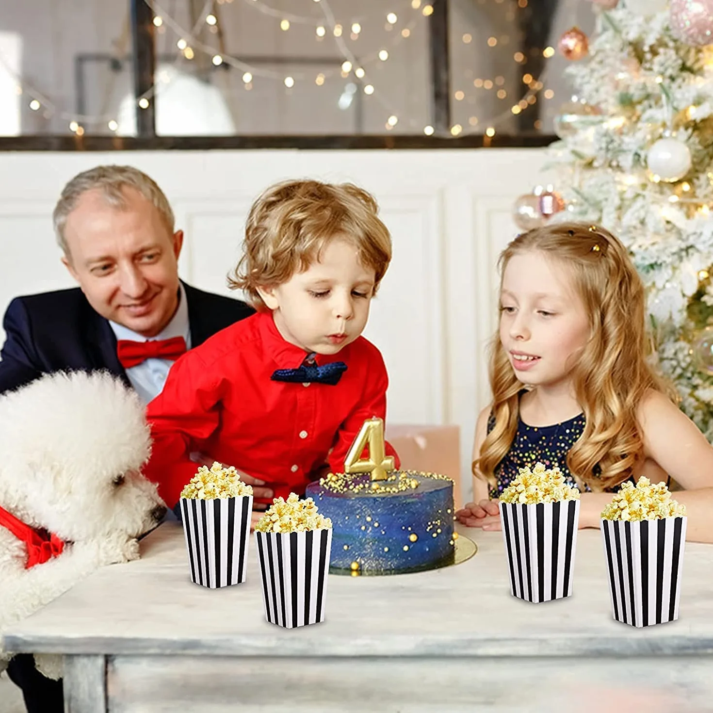 Scatole di Popcorn 18PCS Contenitori Nero per Spuntini, Dolci e Regali